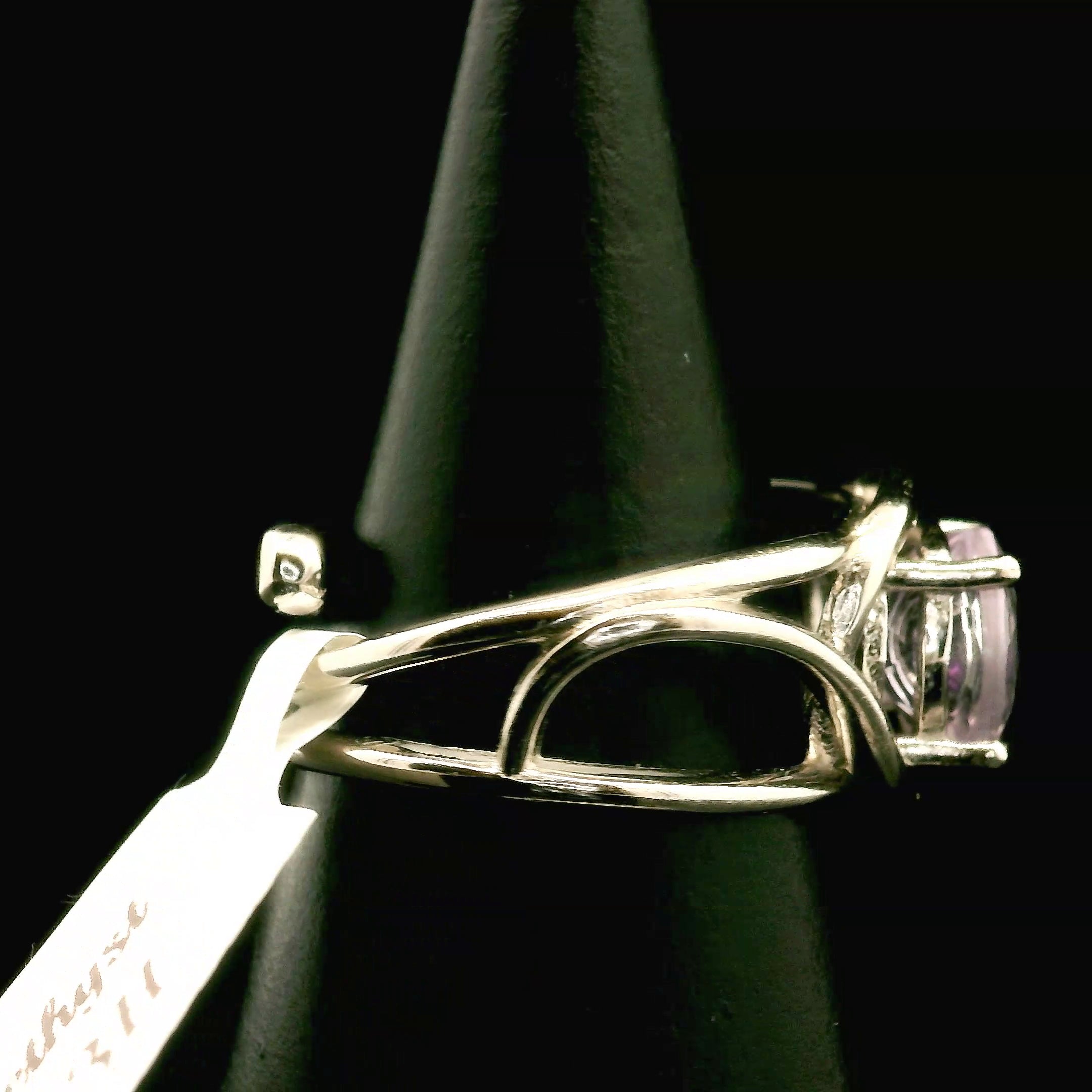 Amethyst Locket Cuff Ring .925 Silver for Enhancing your Intuitive Gifts