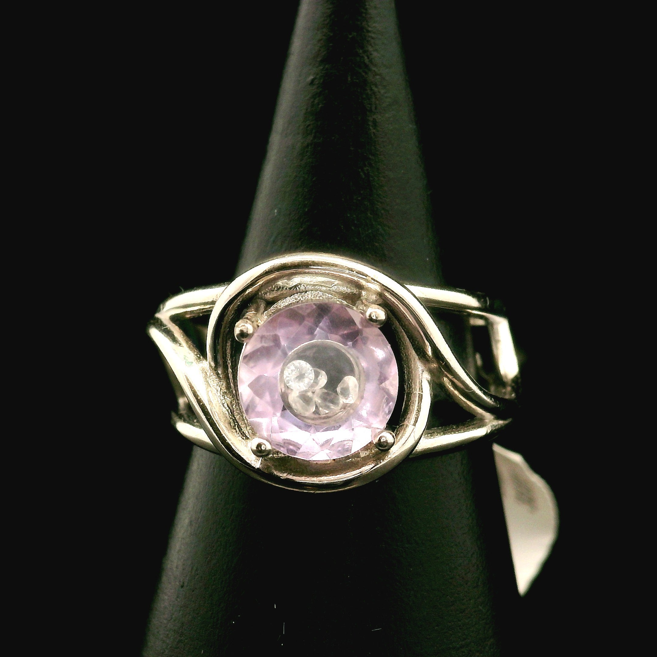 Amethyst Locket Cuff Ring .925 Silver for Enhancing your Intuitive Gifts