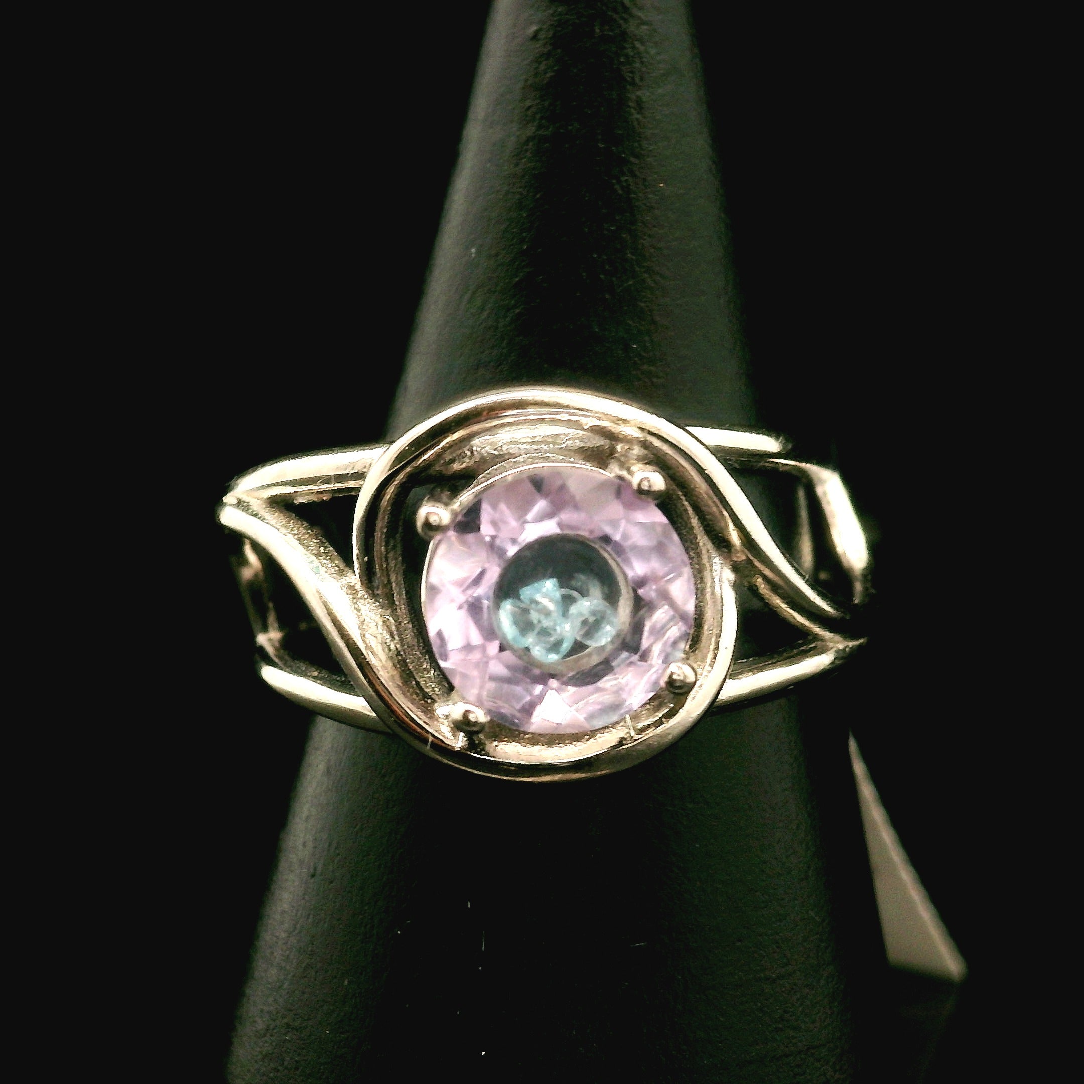 Amethyst Locket Cuff Ring .925 Silver for Enhancing your Intuitive Gifts
