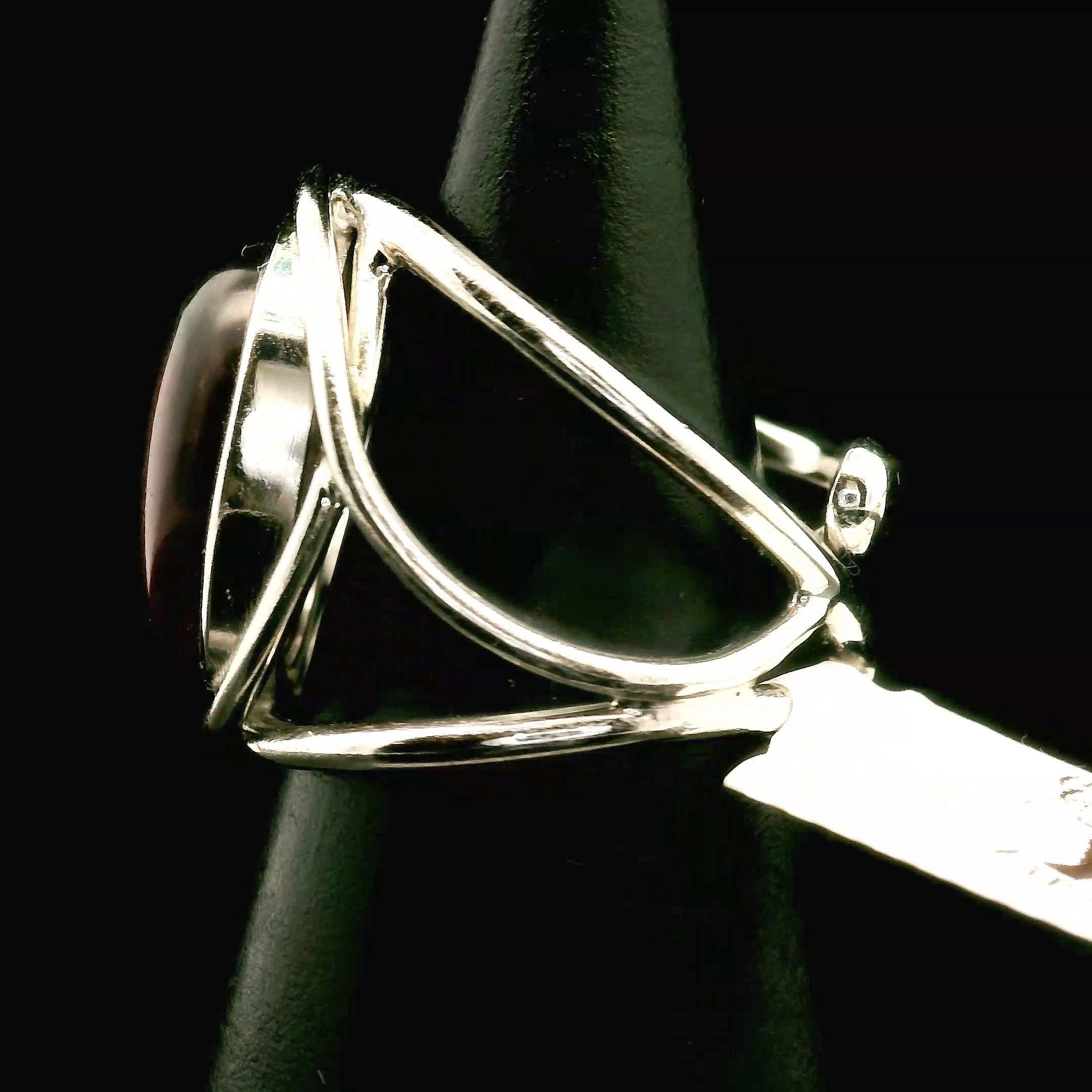 Gem Lepidolite Cuff Ring .925 Silver for Balancing the Emotional Body & Calming the Mind