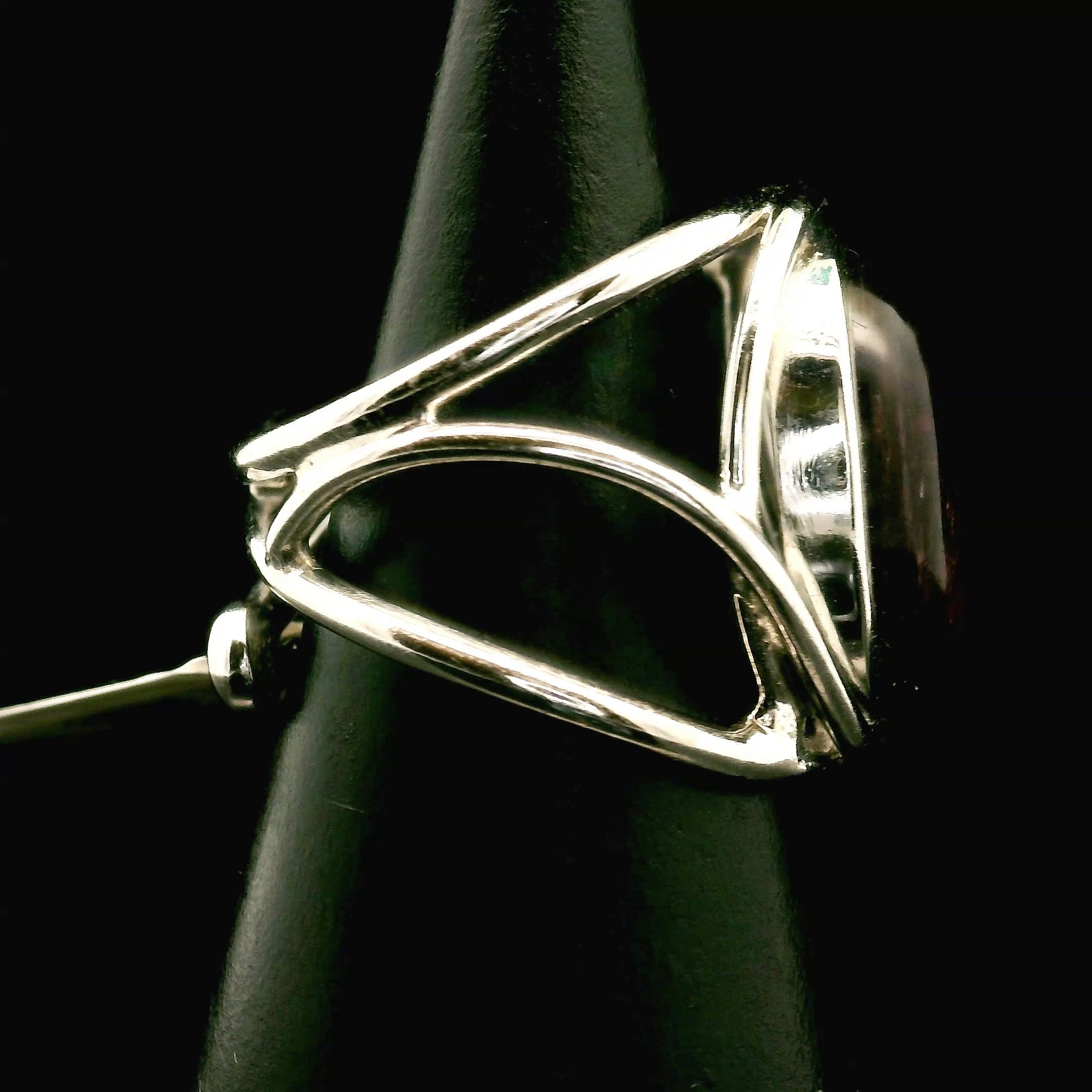 Gem Lepidolite Cuff Ring .925 Silver for Balancing the Emotional Body & Calming the Mind