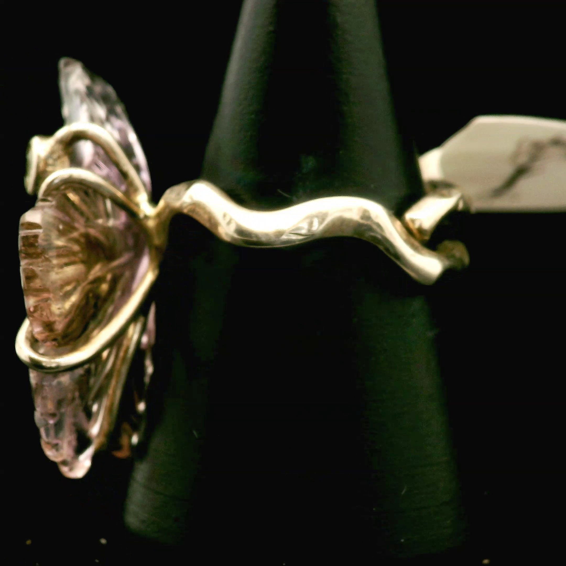 Ametrine and Mali Garnet Ring .925 Silver for Empowerment & Harmony