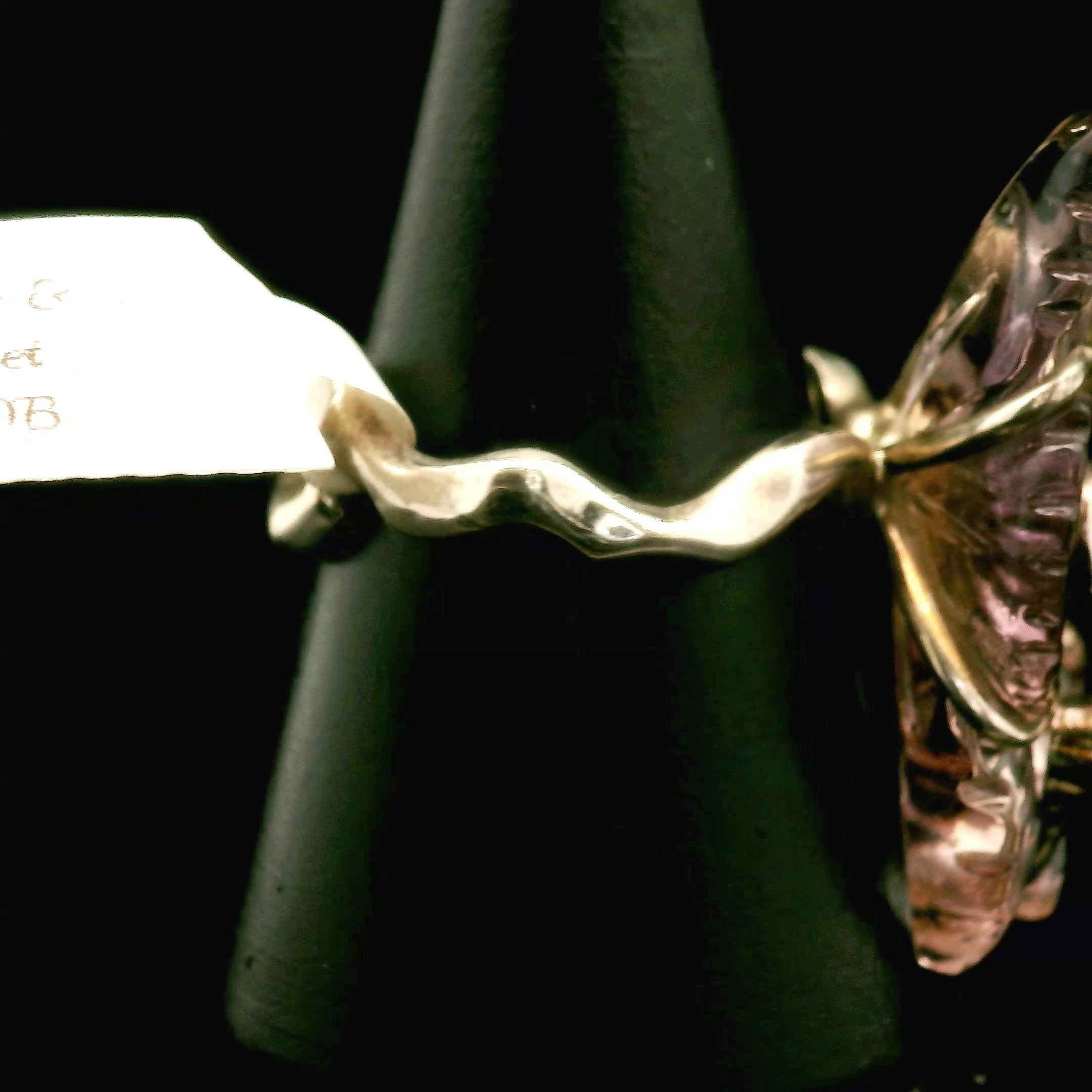 Ametrine and Mali Garnet Ring .925 Silver for Empowerment & Harmony