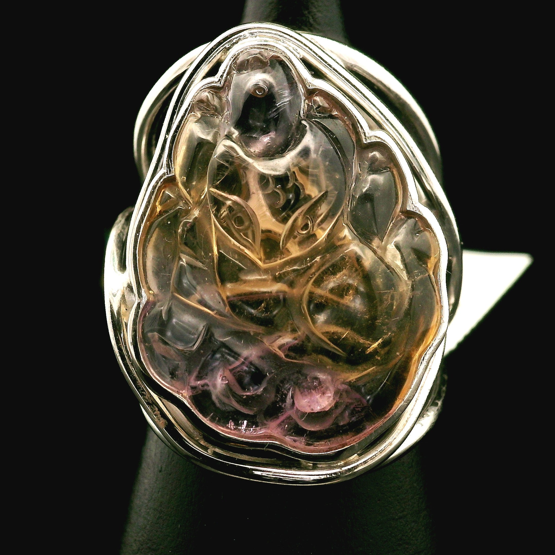 Ametrine Ninetails Cuff Ring .925 Silver for Empowerment & Harmony