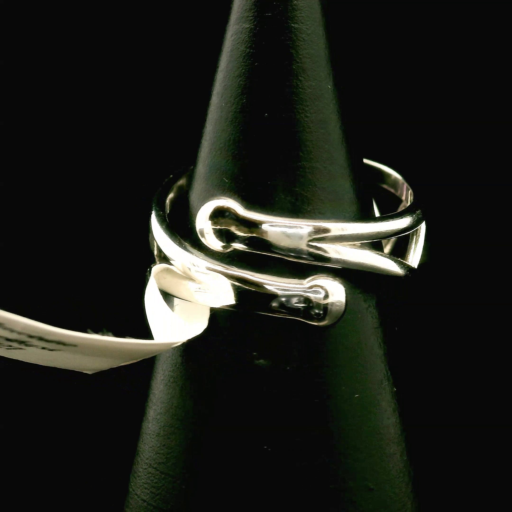 Ametrine & Amethyst Heart Cuff Ring .925 Silver for Empowerment & Harmony