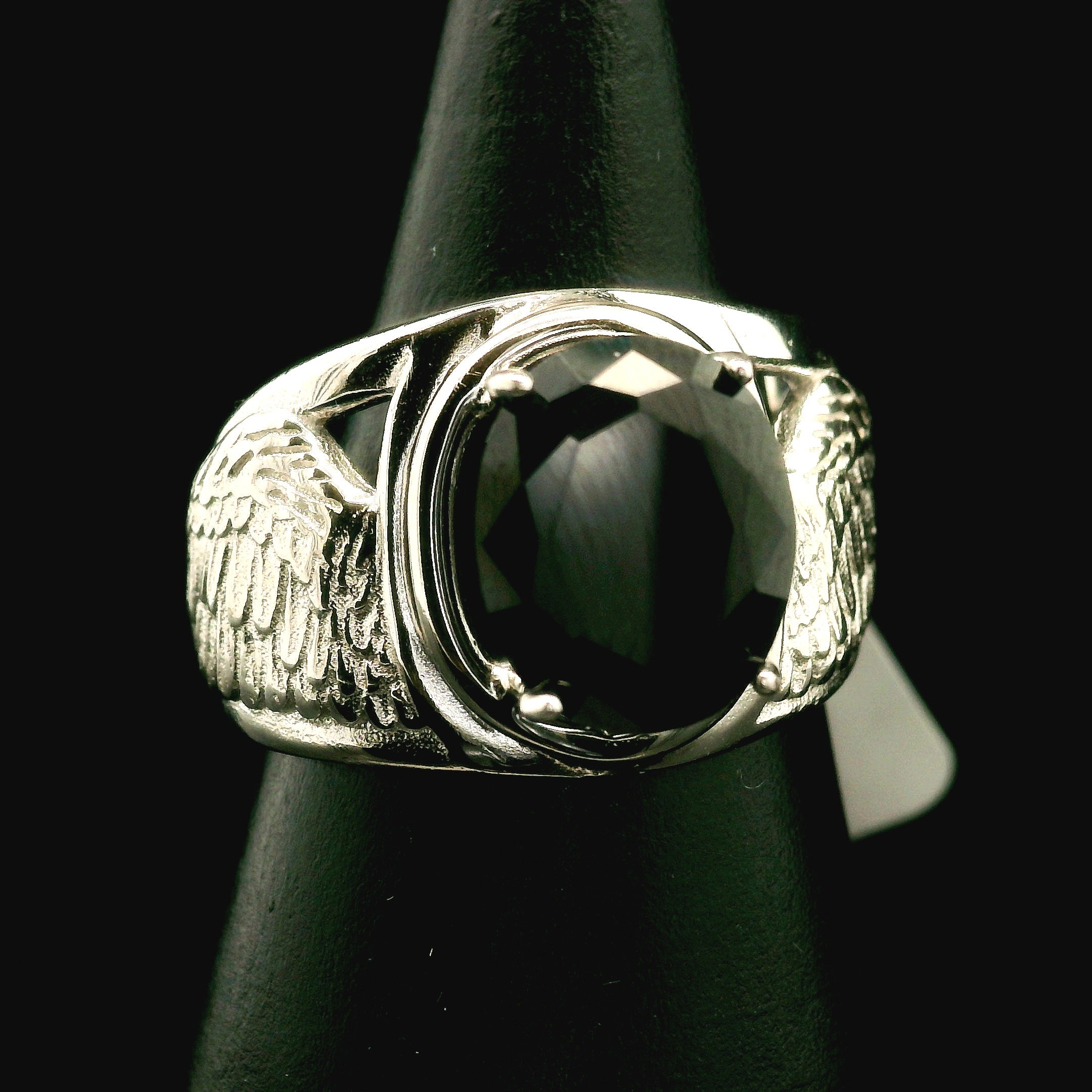 Angel Wings Cuff Ring 925 Silver for Angelic Connection, Guidance and Protection