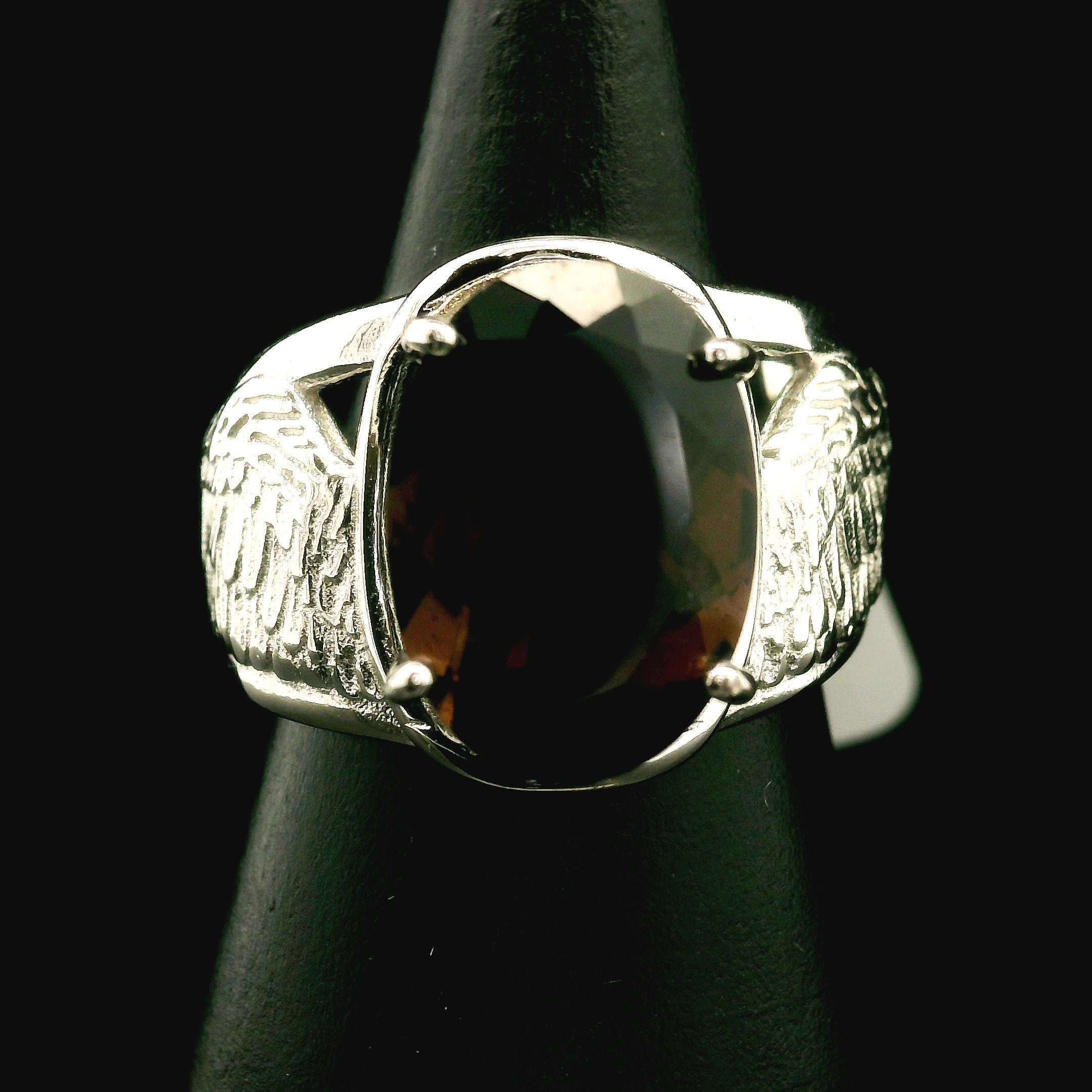 Angel Wings Cuff Ring 925 Silver for Angelic Connection, Guidance and Protection