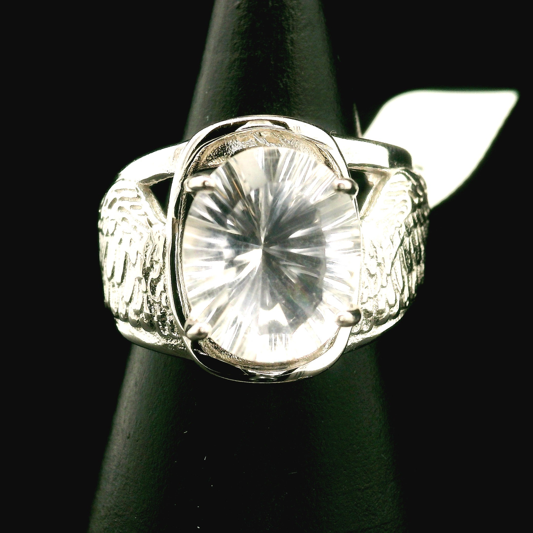 Angel Wings Cuff Ring 925 Silver for Angelic Connection, Guidance and Protection