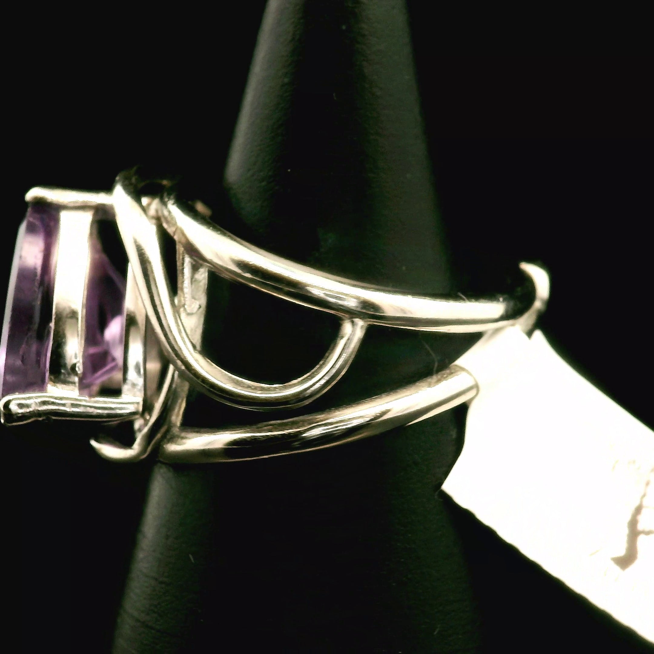 Amethyst Fantasy Cut Cuff Ring .925 Silver for Enhancing your Intuitive Gifts