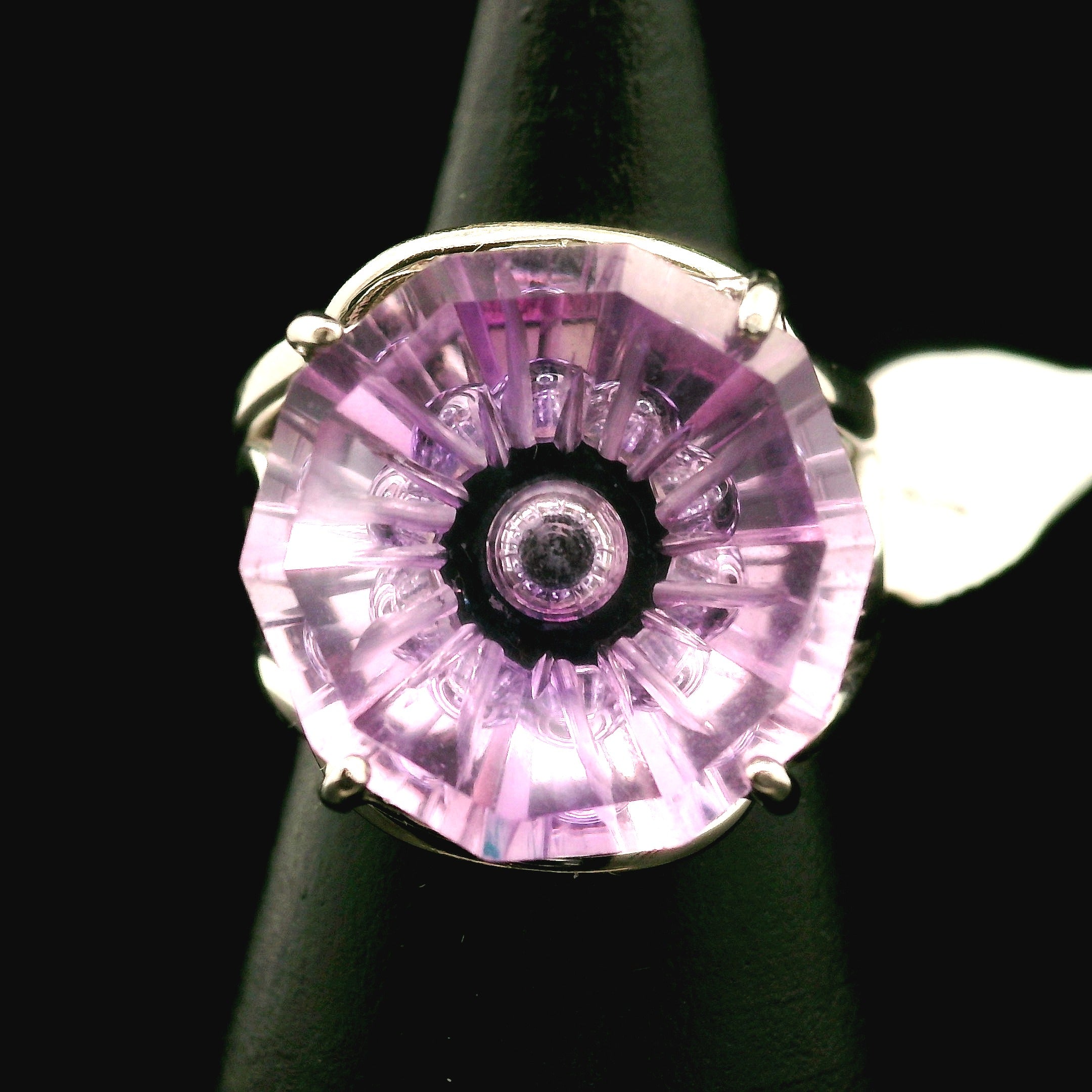 Amethyst Fantasy Cut Cuff Ring .925 Silver for Enhancing your Intuitive Gifts