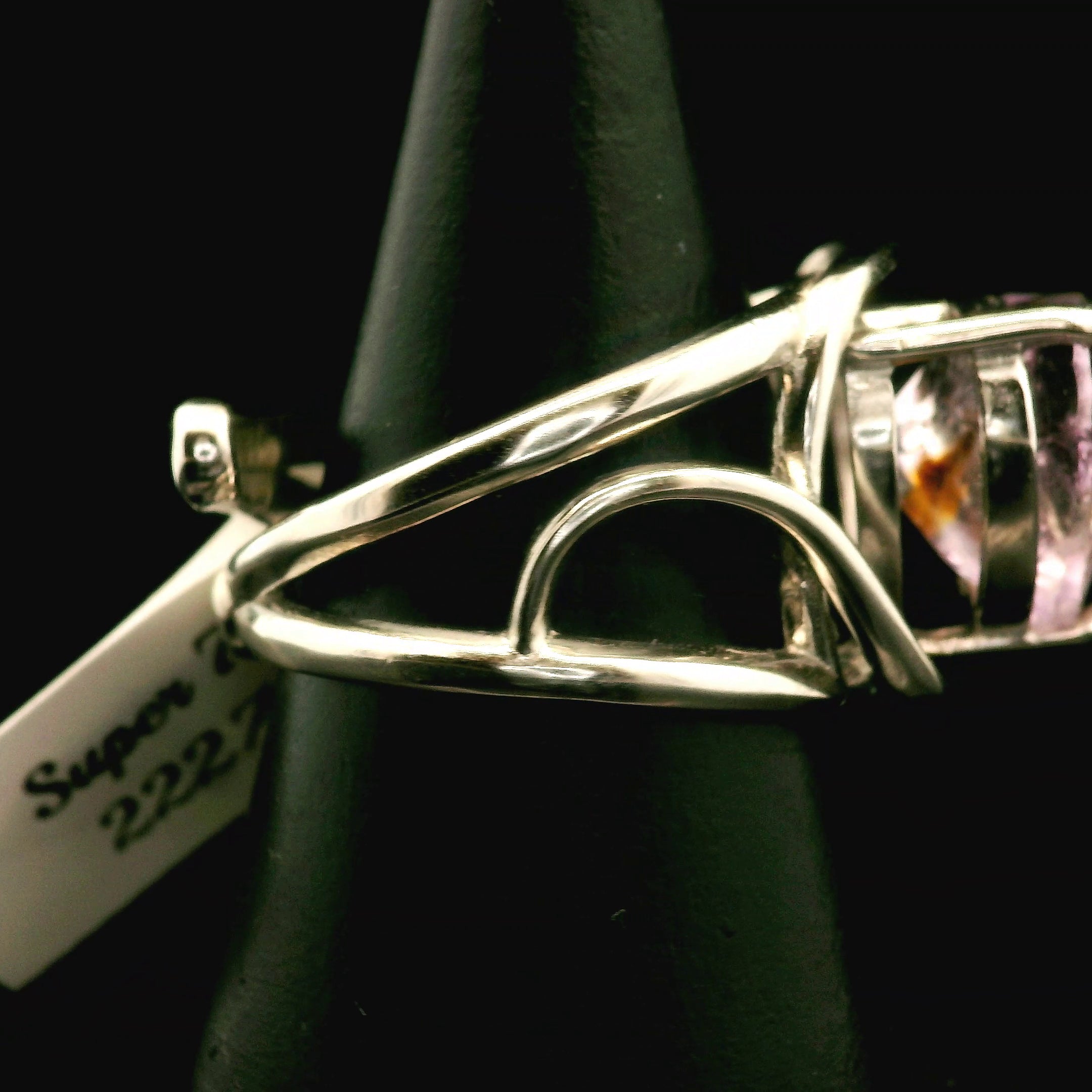 Super 7 Heart Cuff Ring .925 Silver (High Quality) for Awakening your Gifts and Creating your Dream Life