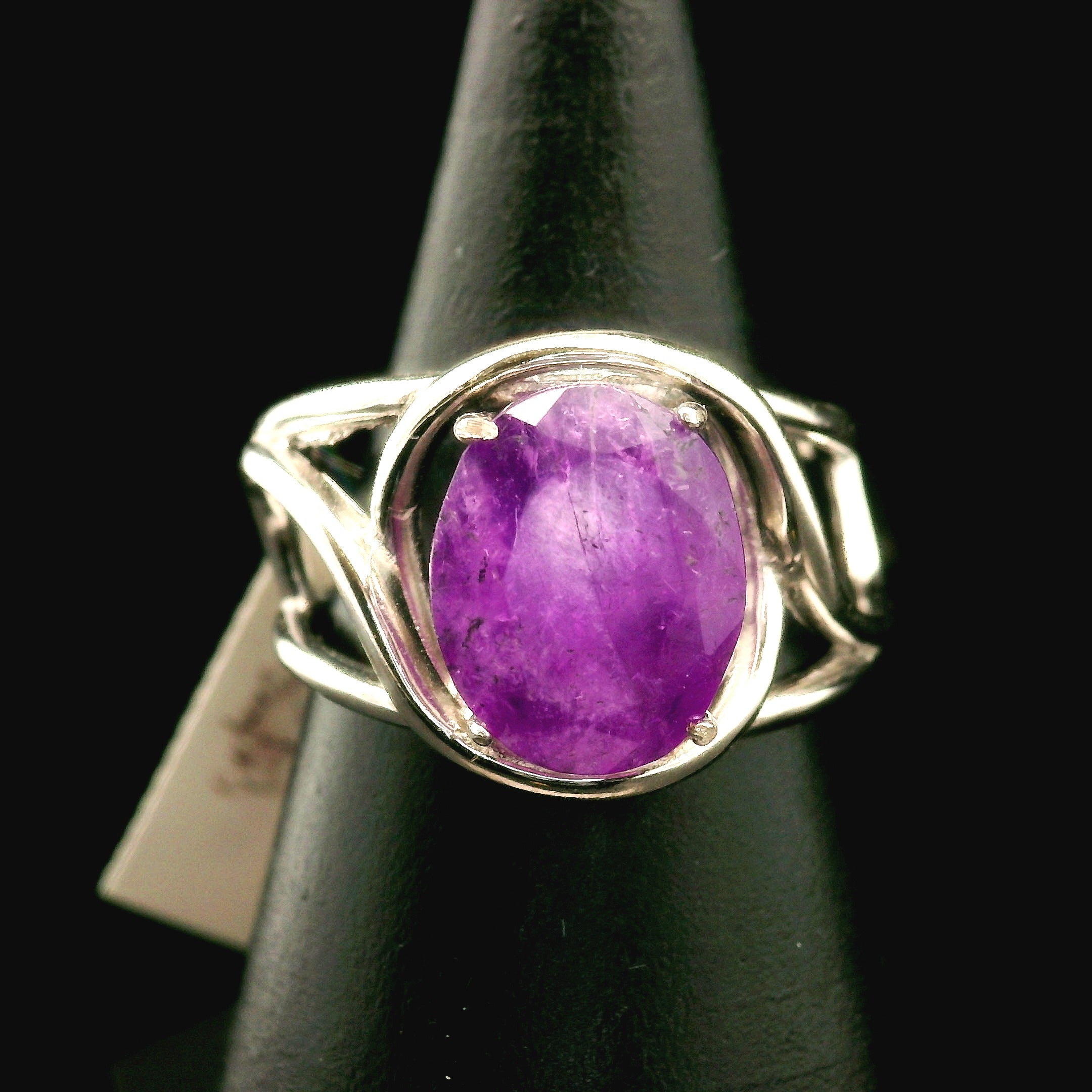 Hackmanite Cuff Ring .925 Silver for Spiritual Awakening