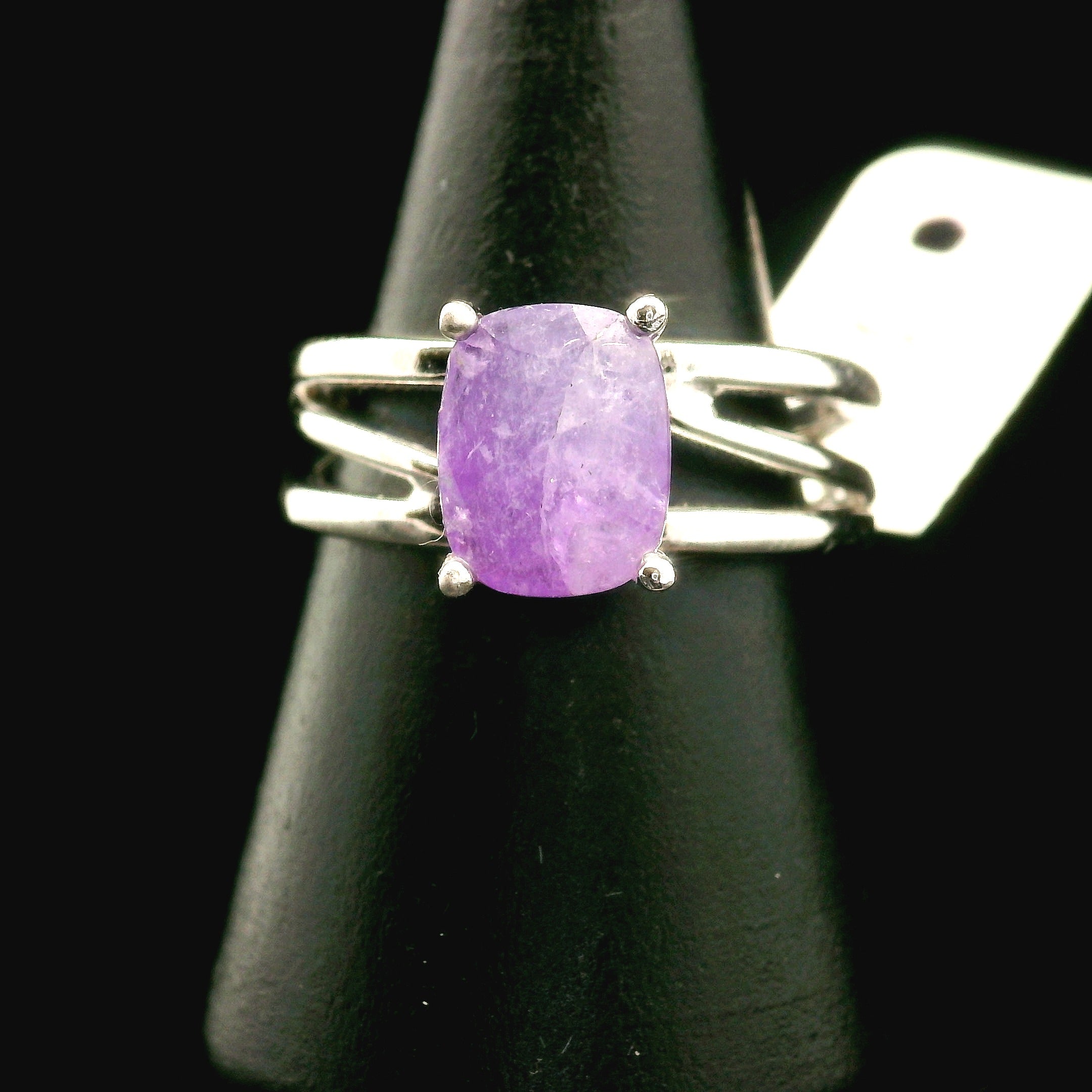 Hackmanite Cuff Ring .925 Silver for Spiritual Awakening