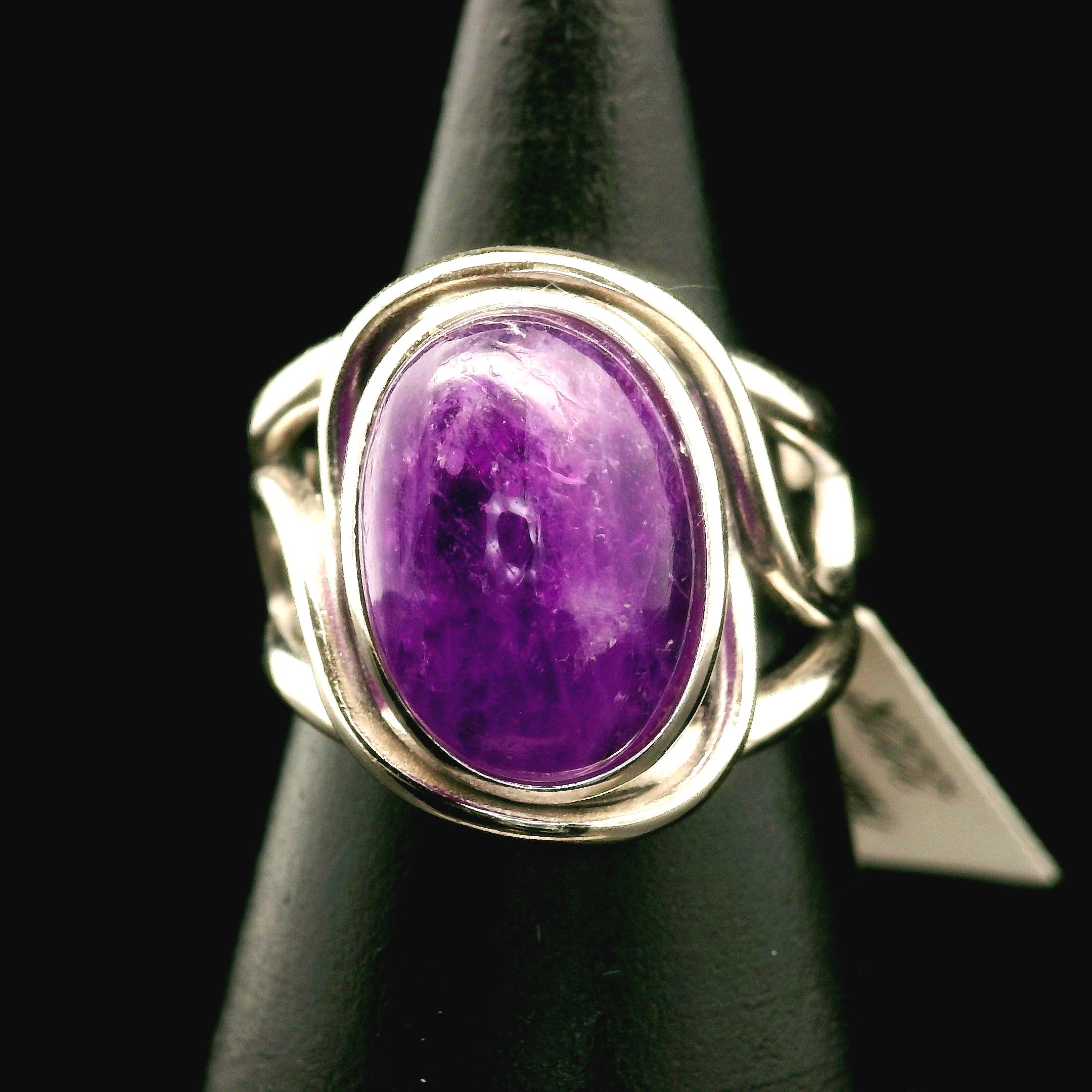 Hackmanite Cuff Ring .925 Silver for Spiritual Awakening