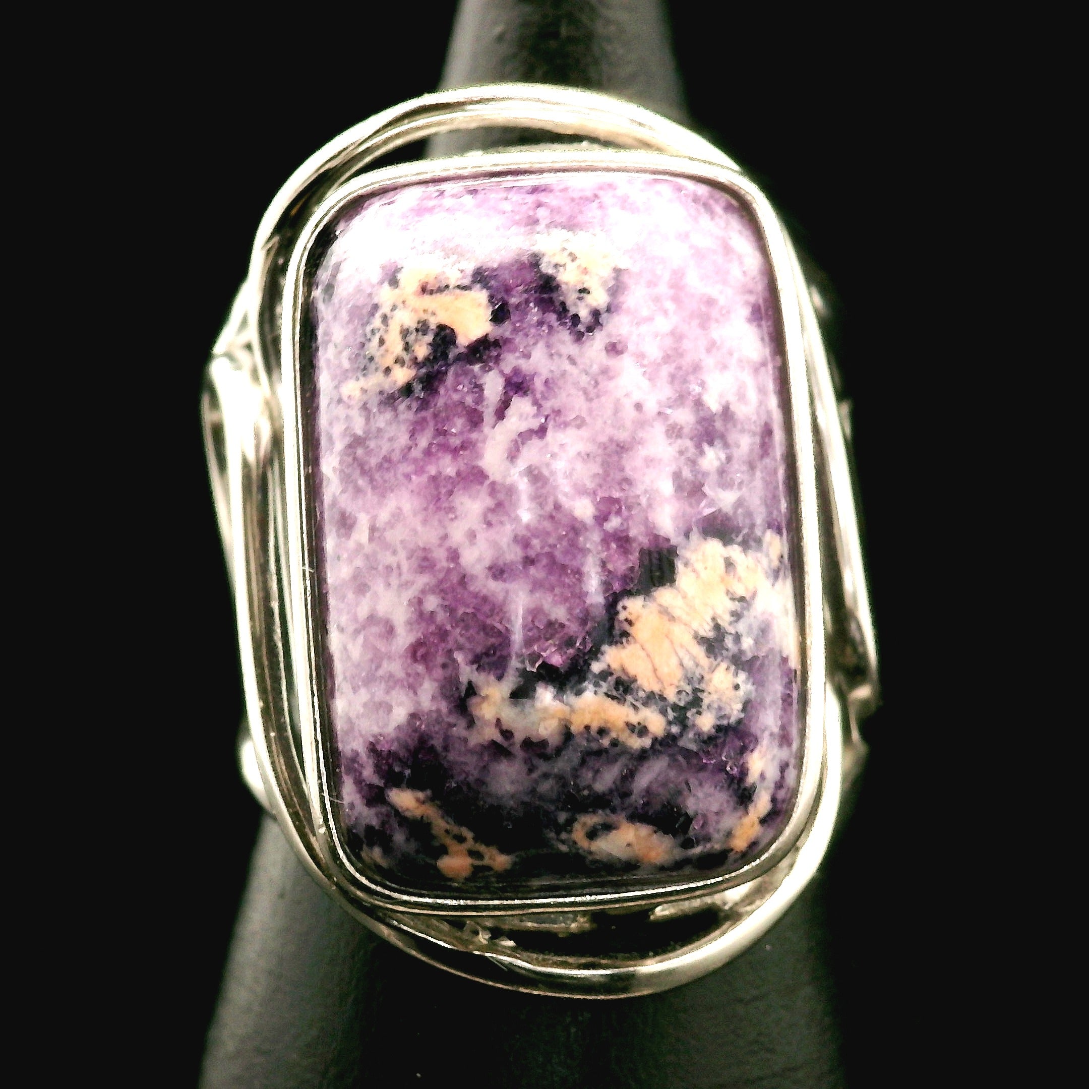 Olga Stone Cuff Ring .925 Silver  for Harmonizing Relationships & Pleasure