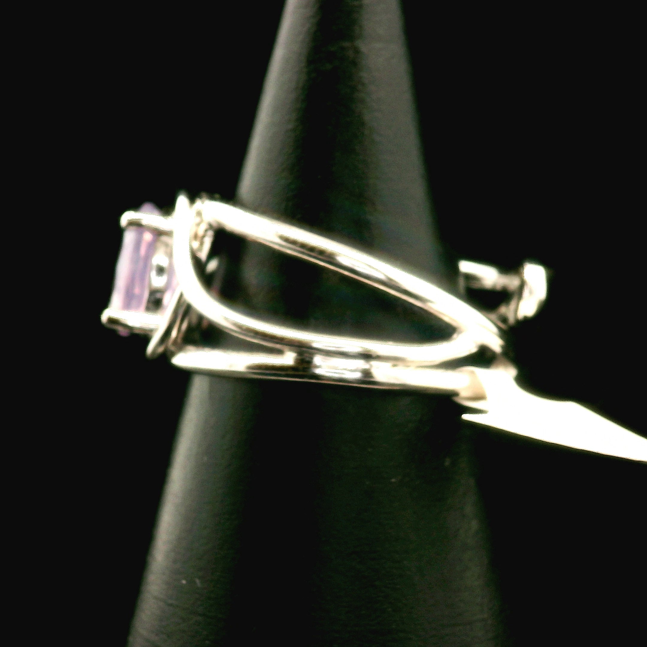 Lavender Moon Quartz Midi Cuff Ring .925 Silver for Angelic Wisdom, Harmony and Healthy Relationships