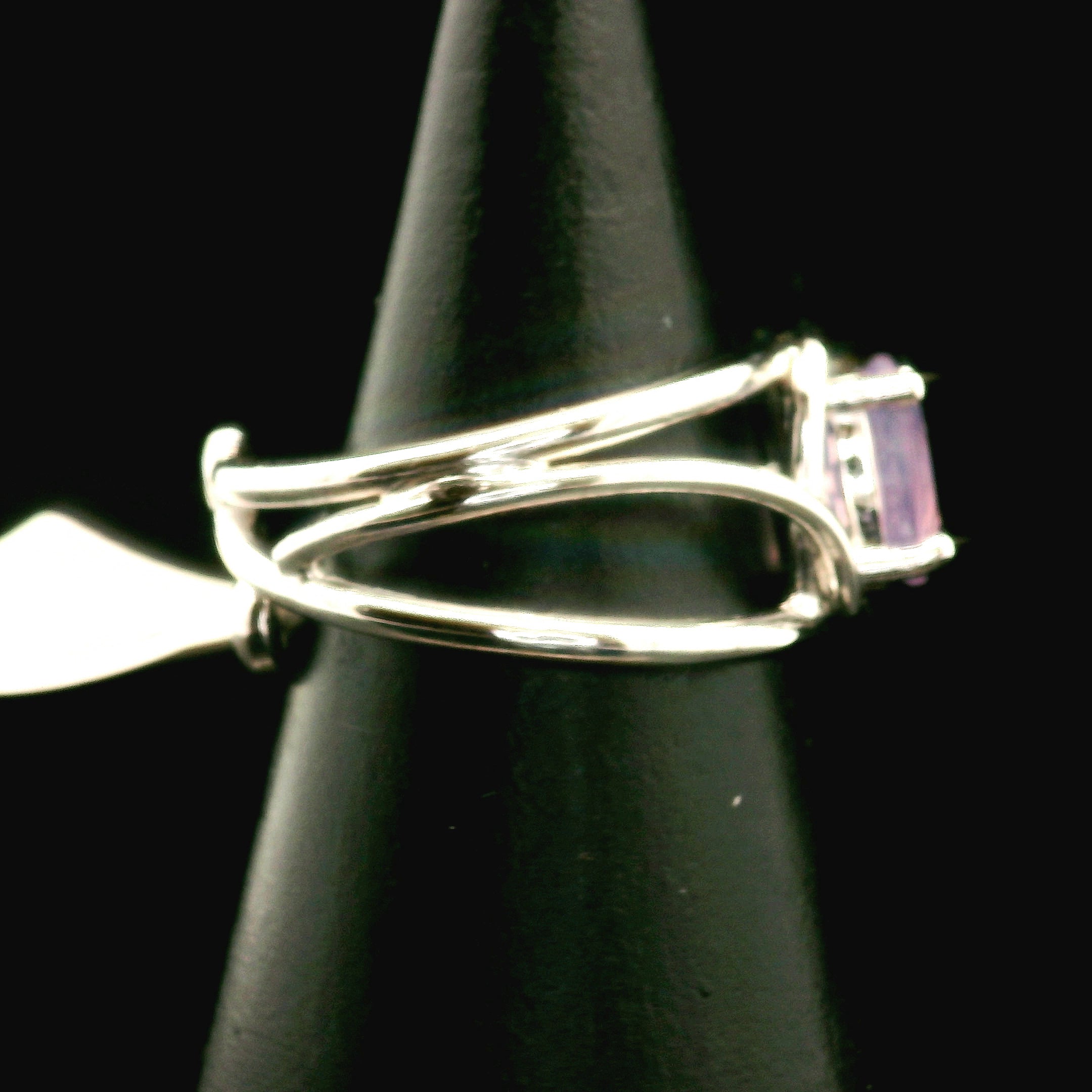 Lavender Moon Quartz Midi Cuff Ring .925 Silver for Angelic Wisdom, Harmony and Healthy Relationships