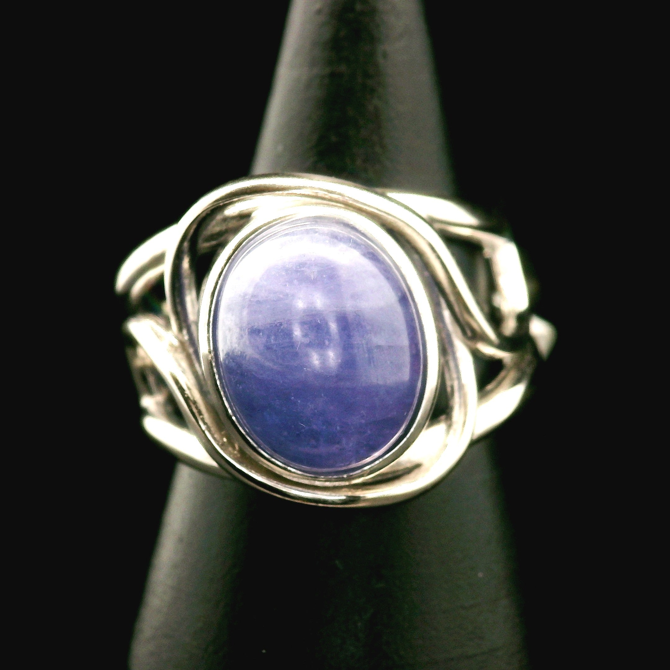 Tanzanite Cuff Ring .925 Silver for Elevating your Consciousness