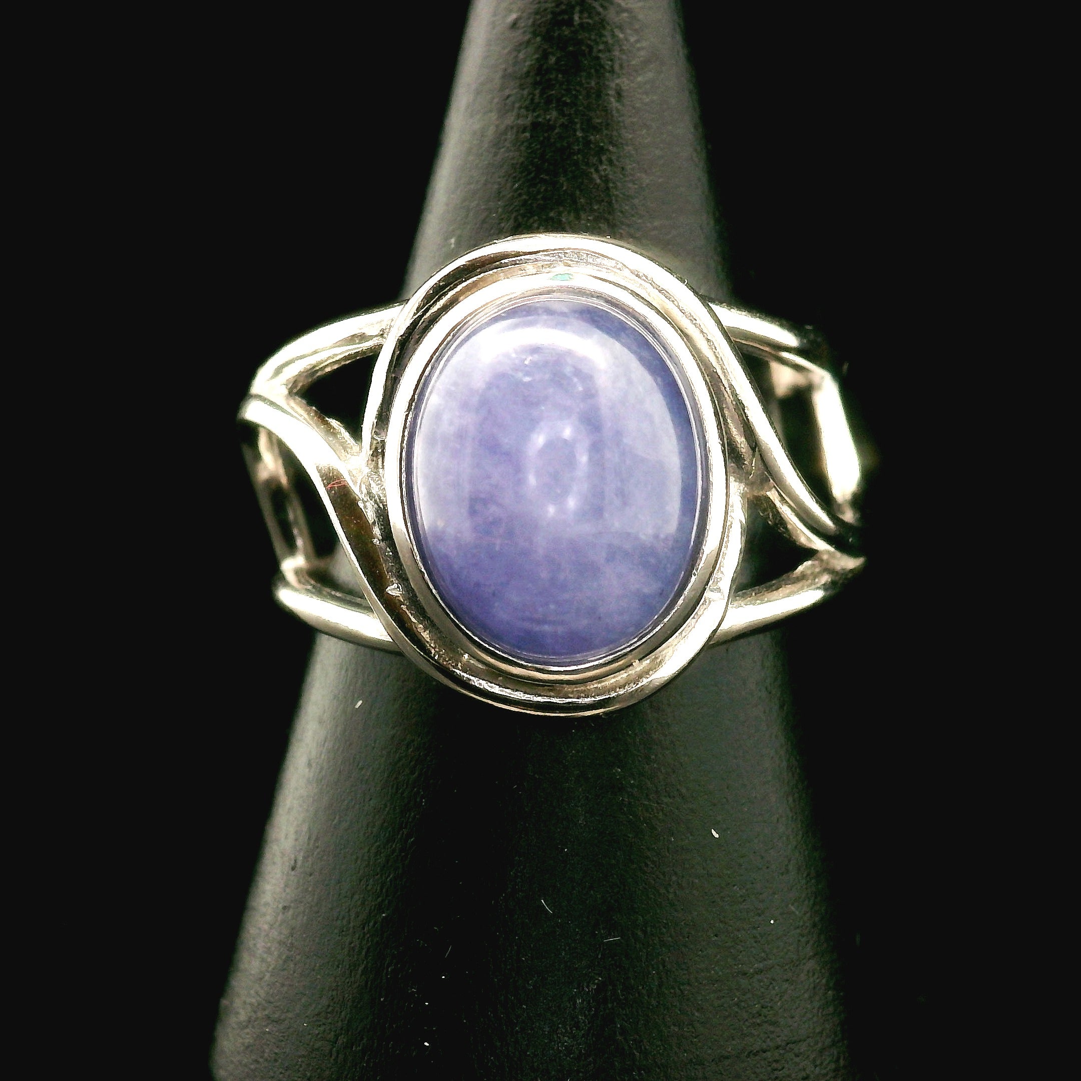 Tanzanite Cuff Ring .925 Silver for Elevating your Consciousness