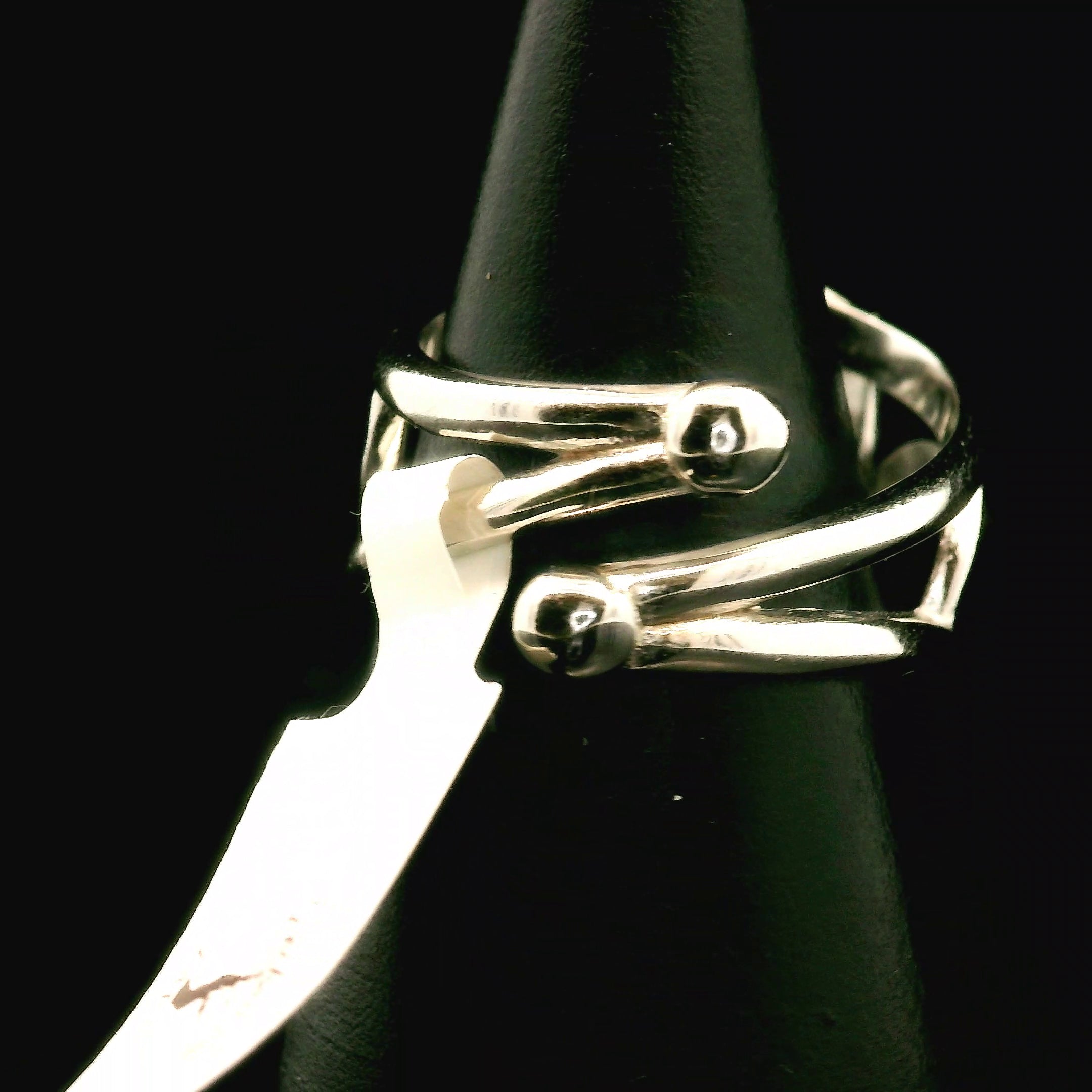 Rutilated Aquamarine Cuff Ring .925 Silver for Peaceful Travels and Protection