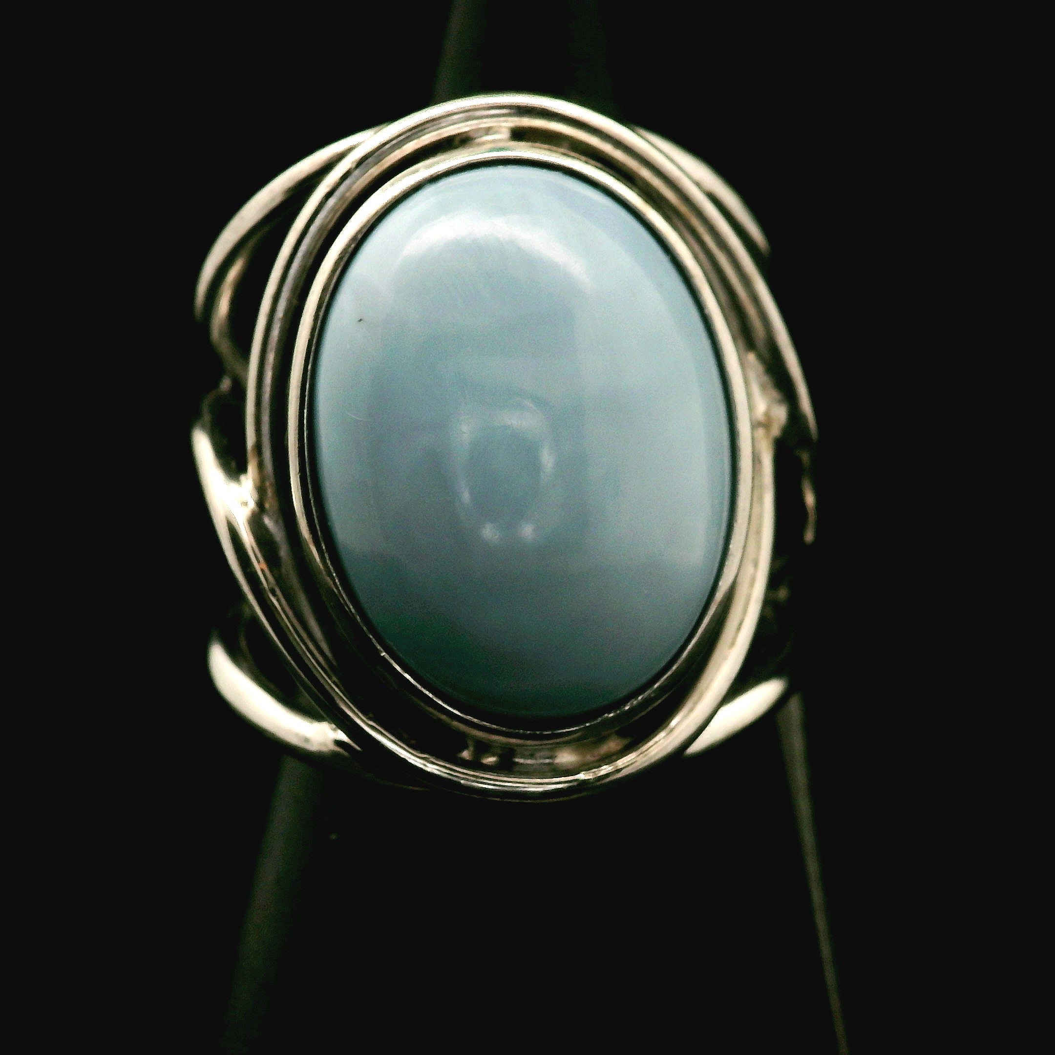 Owyhee Opal Cuff Ring .925 Silver for Emotional Healing and Balance