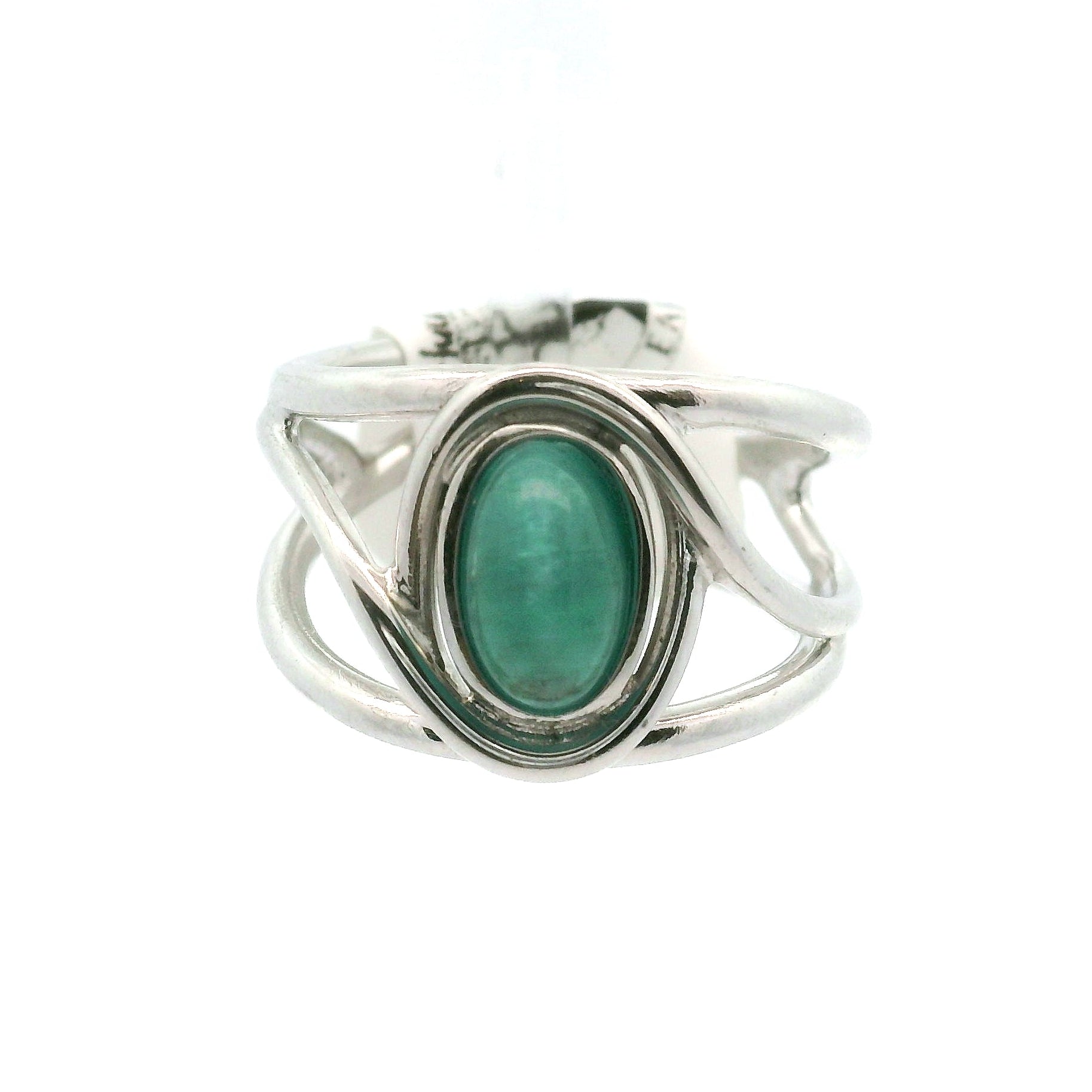 Cats Eye Blue Apatite Midi Cuff Ring .925 Silver for Overall Health and Wellness