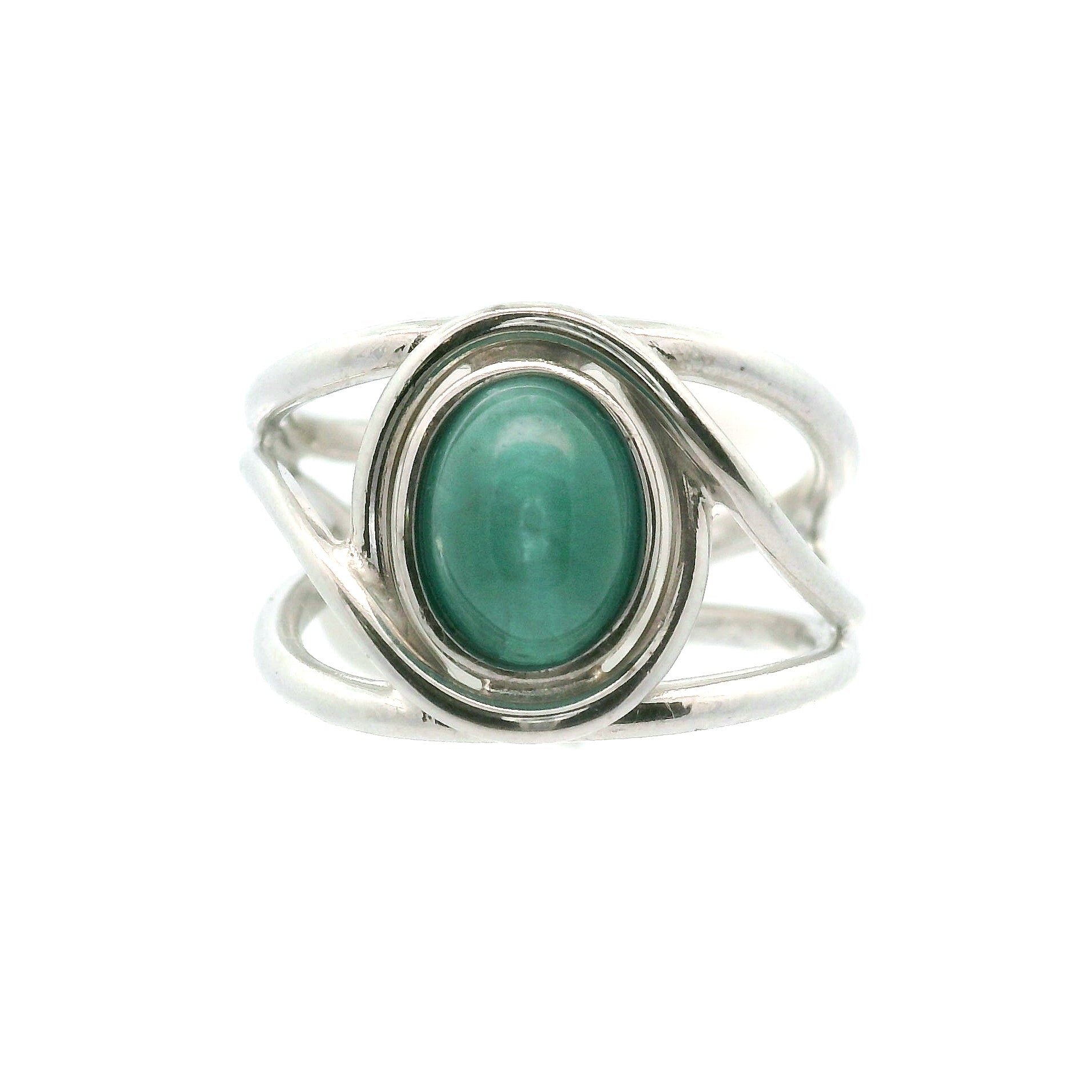 Cats Eye Blue Apatite Midi Cuff Ring .925 Silver for Overall Health and Wellness