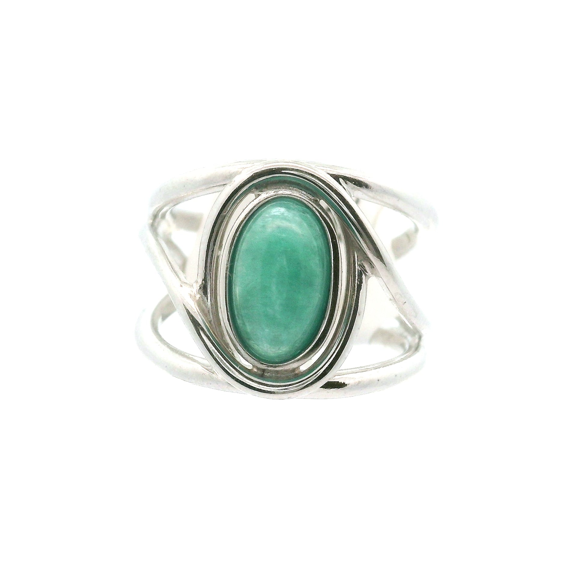 Cats Eye Blue Apatite Midi Cuff Ring .925 Silver for Overall Health and Wellness