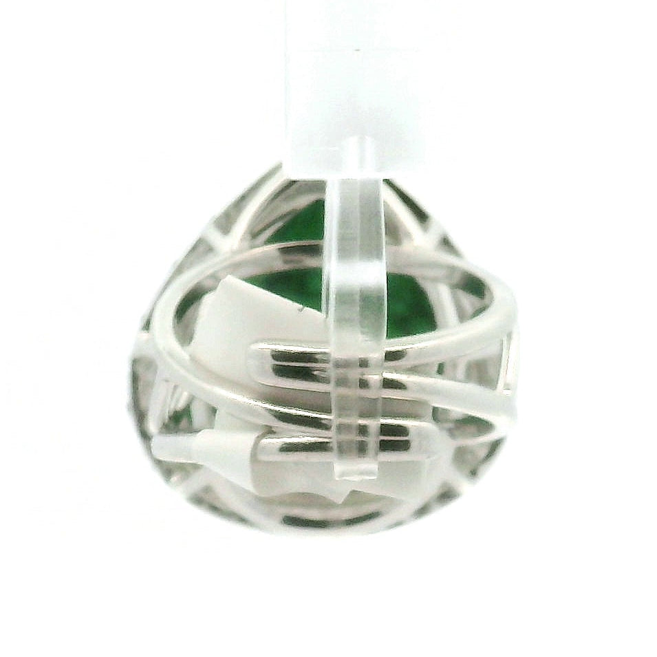 Maw Sit Sit with Chrome Diopside Pavé Cuff Ring .925 Silver for Attracting New Relationships and Opportunities