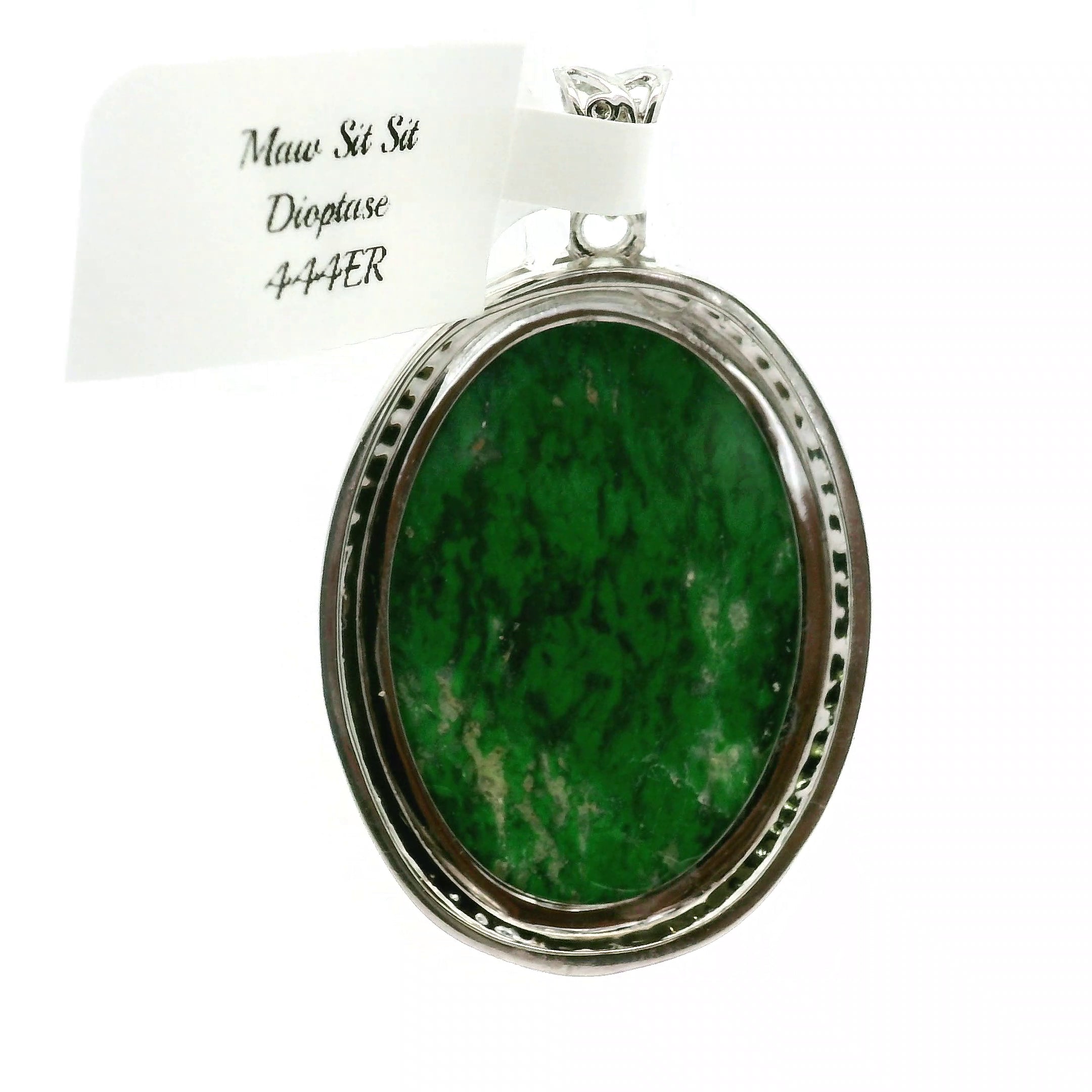 Maw Sit Sit with Chrome Diopside Pavé Pendant .925 Silver for Attracting New Relationships and Opportunities