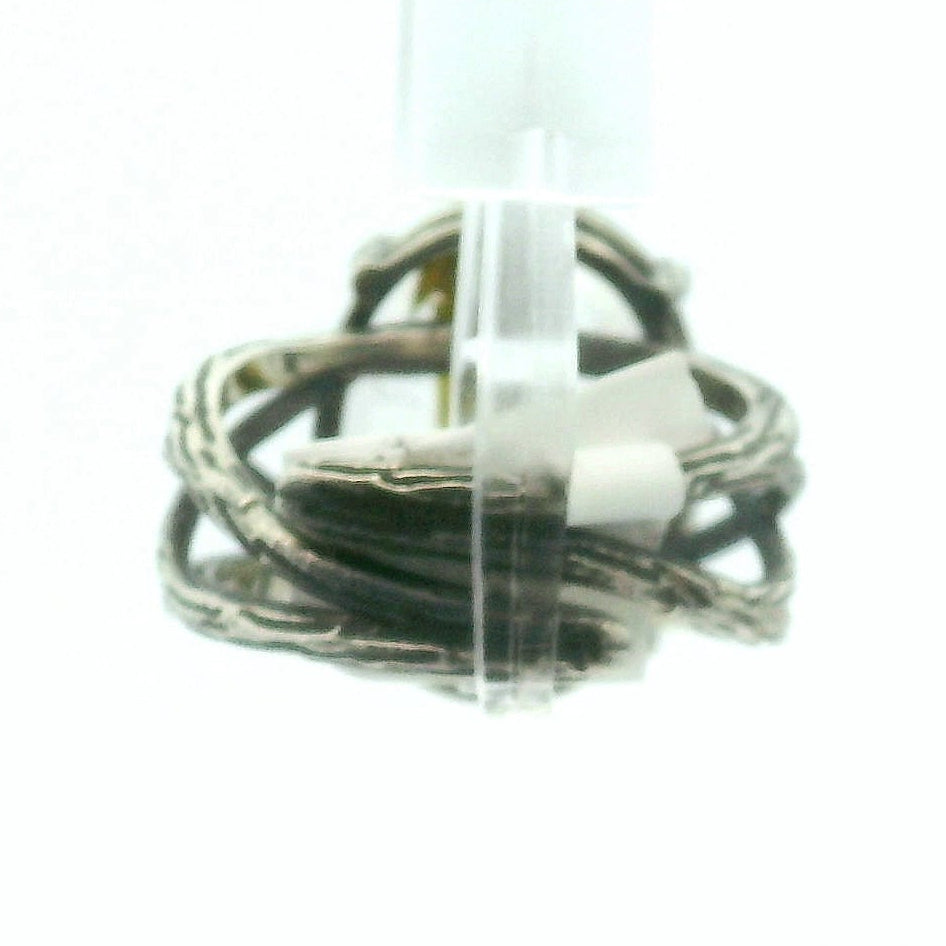 Green Tourmaline in Quartz Bad Witch Cuff Ring .925 Sterling Silver for Emotional Healing, Kindness and Joy