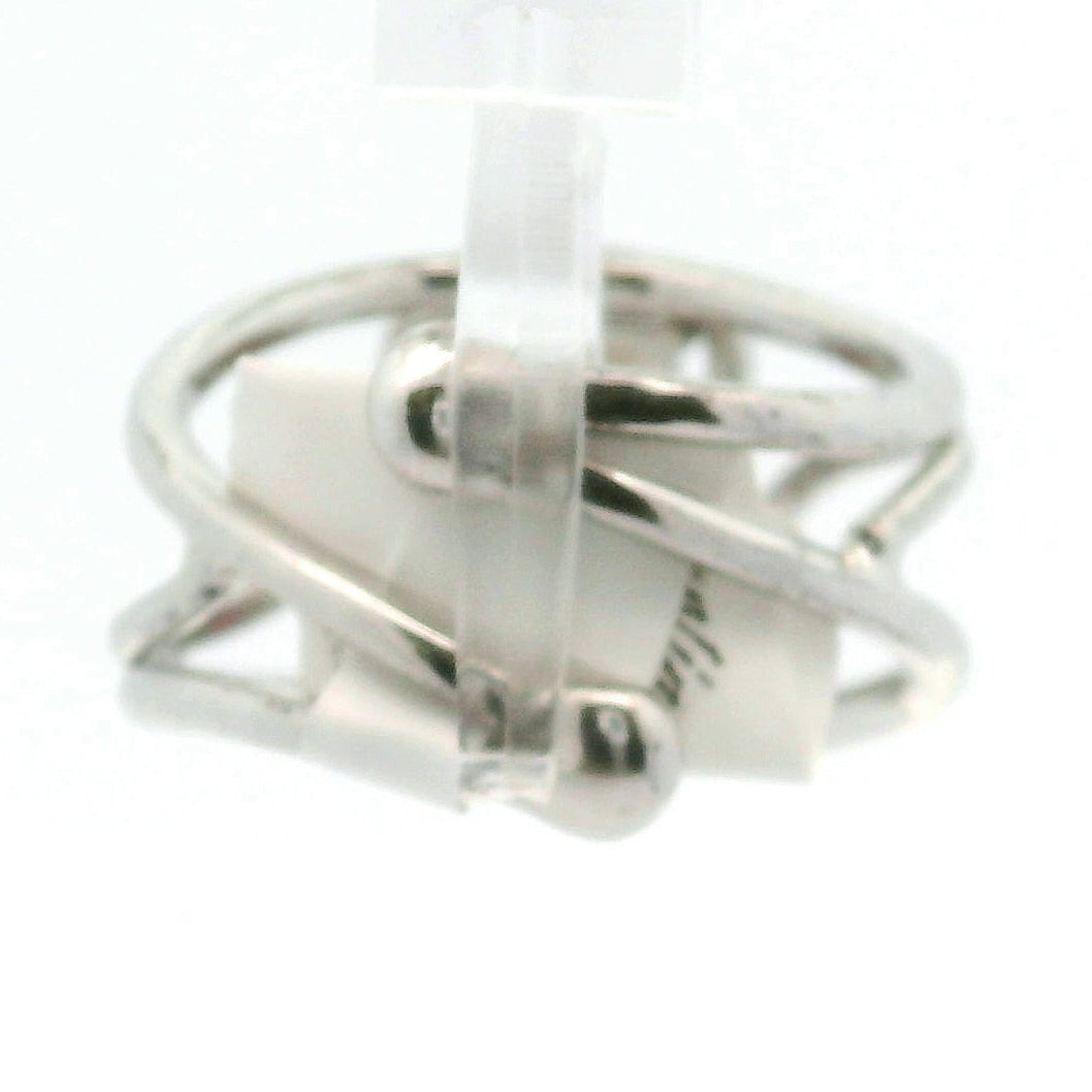 Garnet Pixel Cut Cuff Ring .925 Silver for Strength and Universal Connection