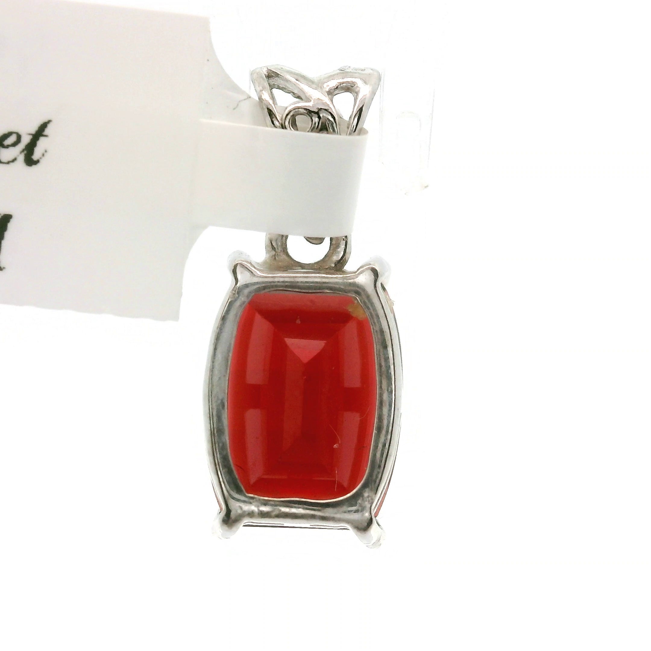 Garnet Pixel Cut Pendant .925 Silver for Strength and Universal Connection