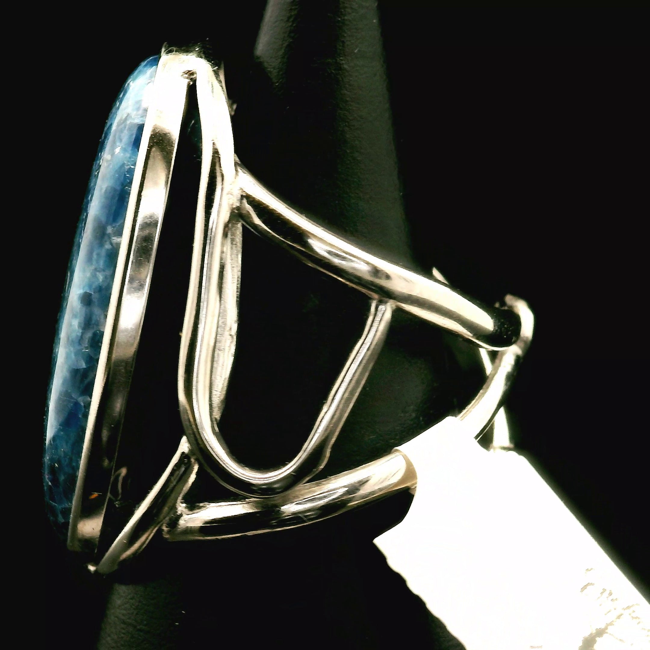 Blue Diopside (Violane) Cuff Ring .925 Silver (High Quality) for Communicating with Angels