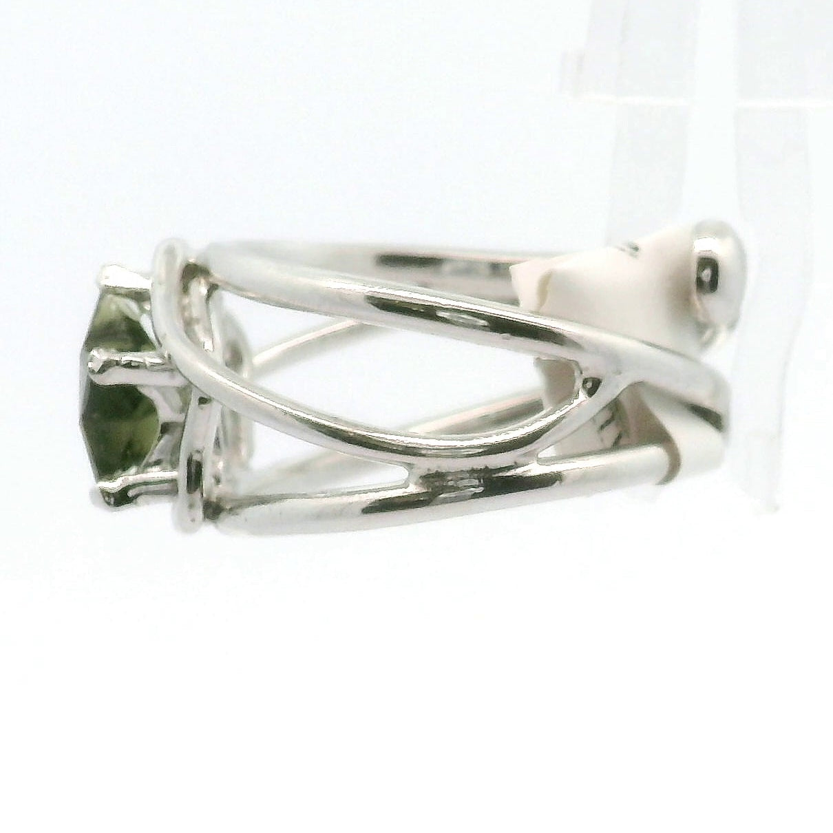 Moldavite Star Cuff Ring .925 Silver for Creating your Dream Life