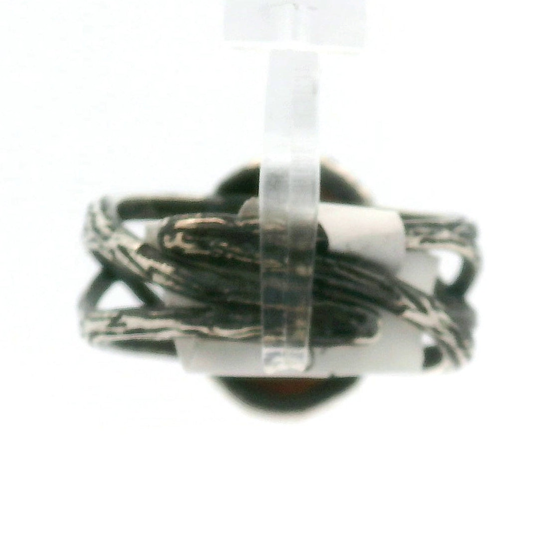 Black Mother of Pearl Bad Witch Cuff Ring .925 Silver for Peace and Enhancing Psychic Abilities