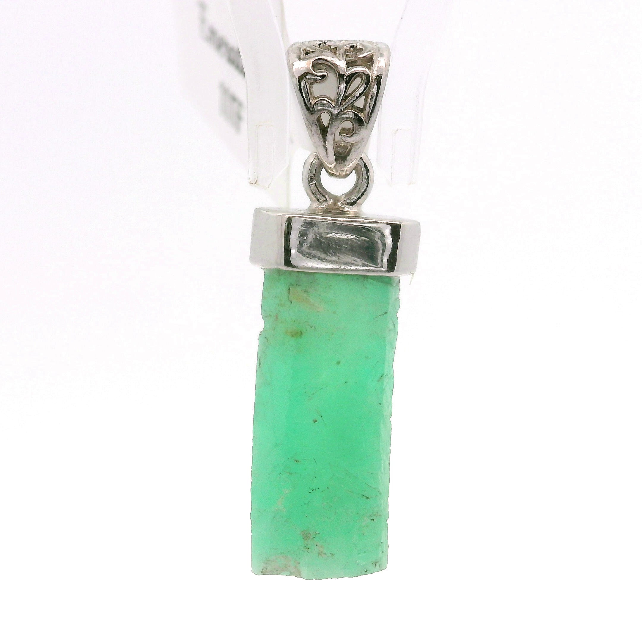 Natural Emerald Pendant .925 Sterling Silver for Abundance, Love and Wealth