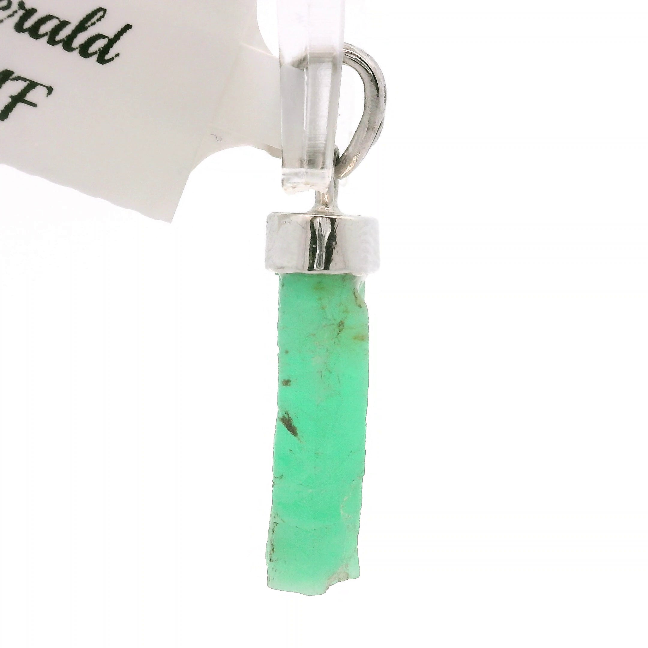 Natural Emerald Pendant .925 Sterling Silver for Abundance, Love and Wealth