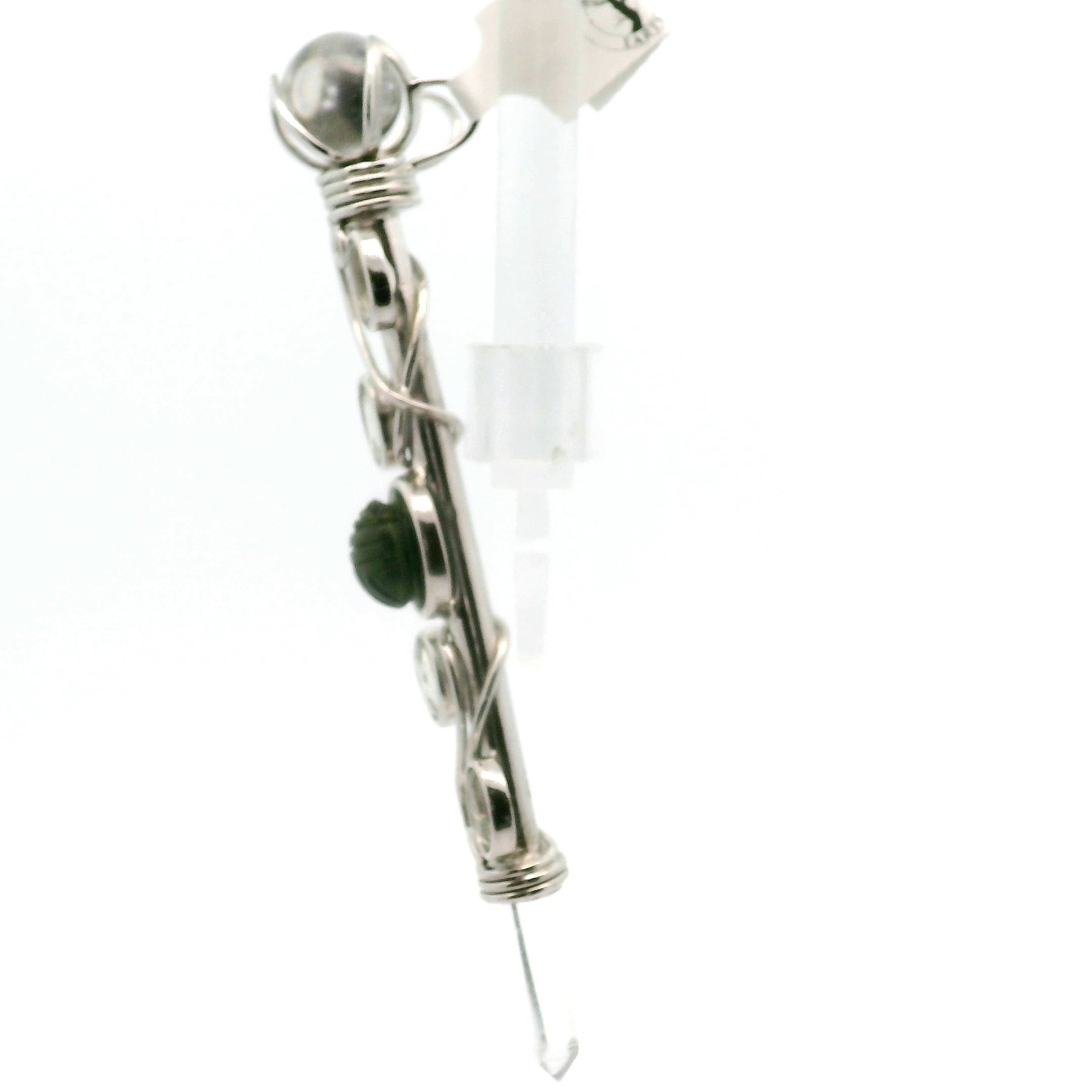 Moldavite and Libyan Desert Glass Wandlet .925 Silver for Manifestation and Creating your Dream Life