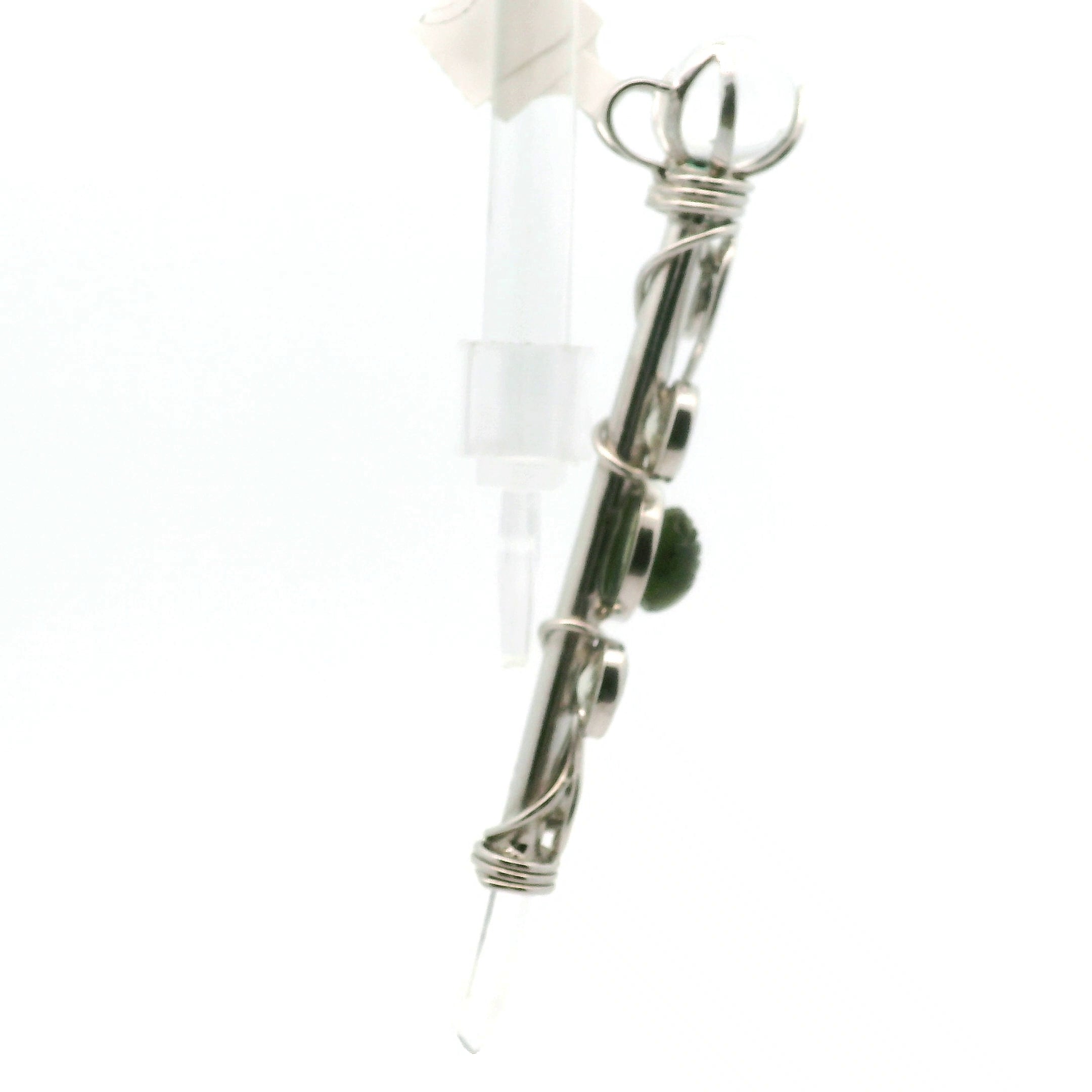 Moldavite and Libyan Desert Glass Wandlet .925 Silver for Manifestation and Creating your Dream Life