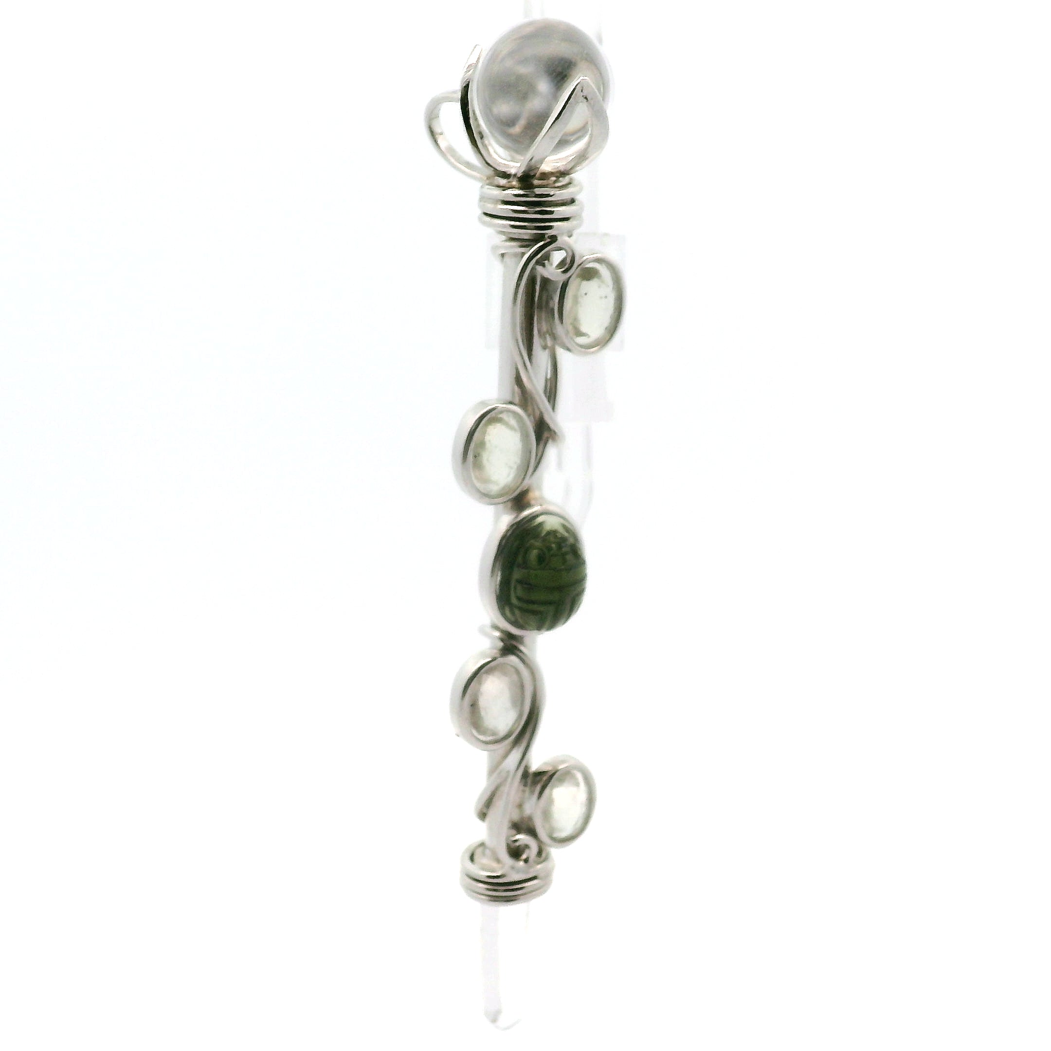 Moldavite and Libyan Desert Glass Wandlet .925 Silver for Manifestation and Creating your Dream Life