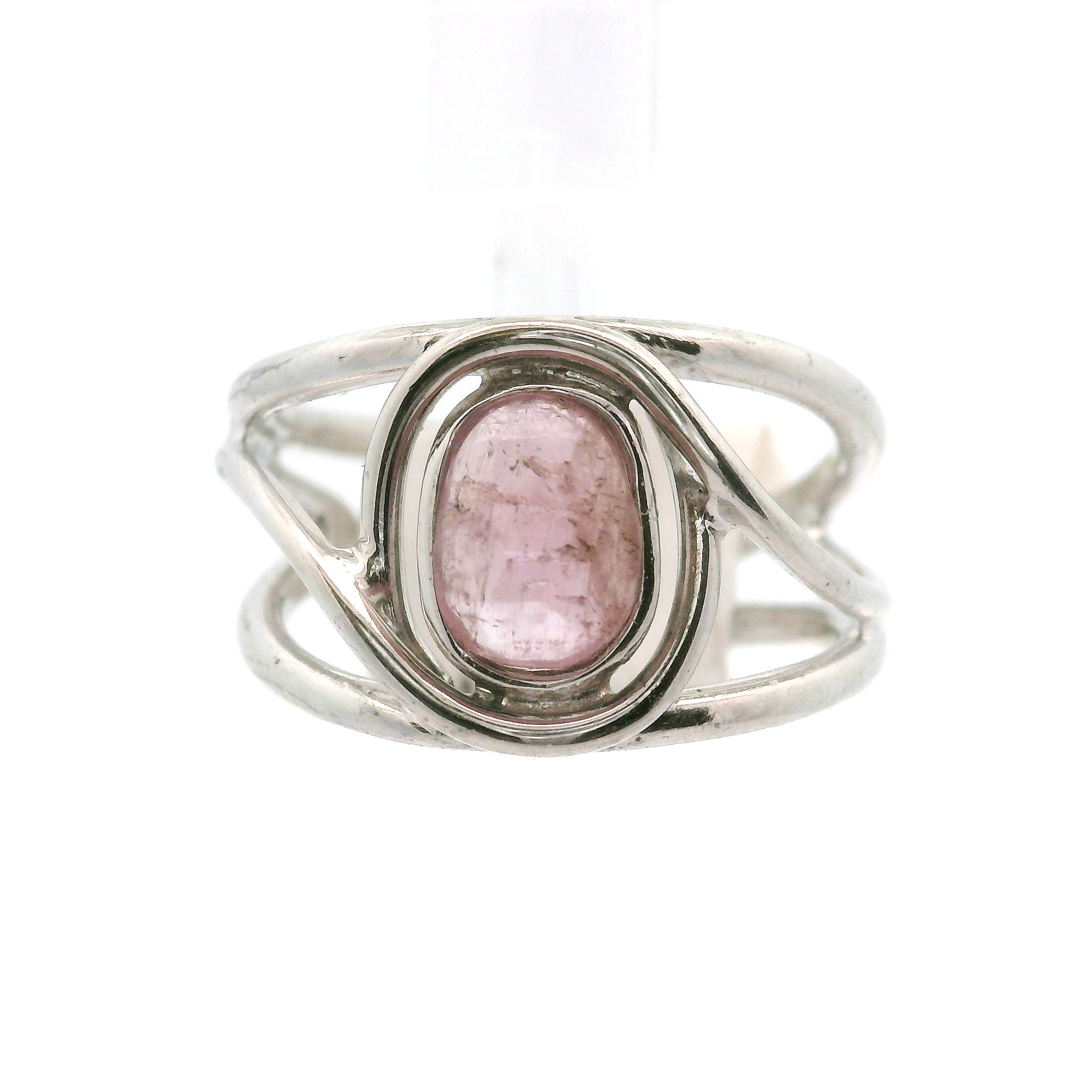 Pink Imperial Topaz Midi Cuff Ring .925 Sterling Silver for Spiritual Transformation