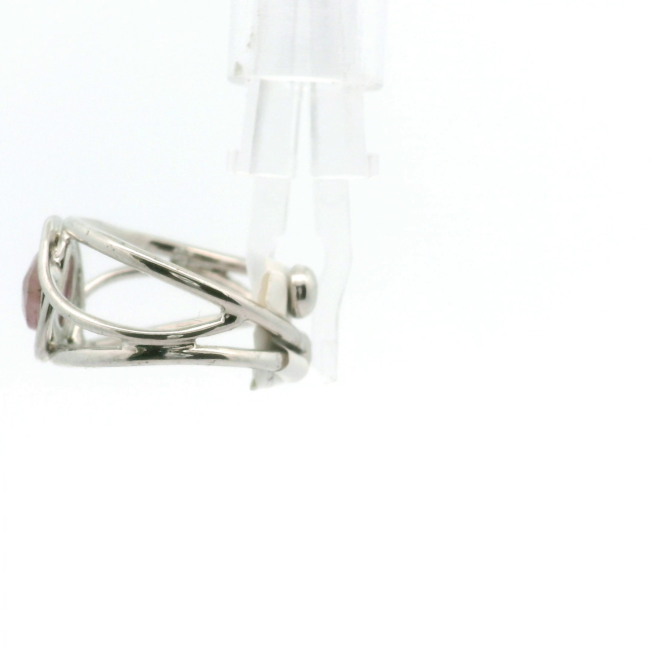 Pink Imperial Topaz Midi Cuff Ring .925 Sterling Silver for Spiritual Transformation