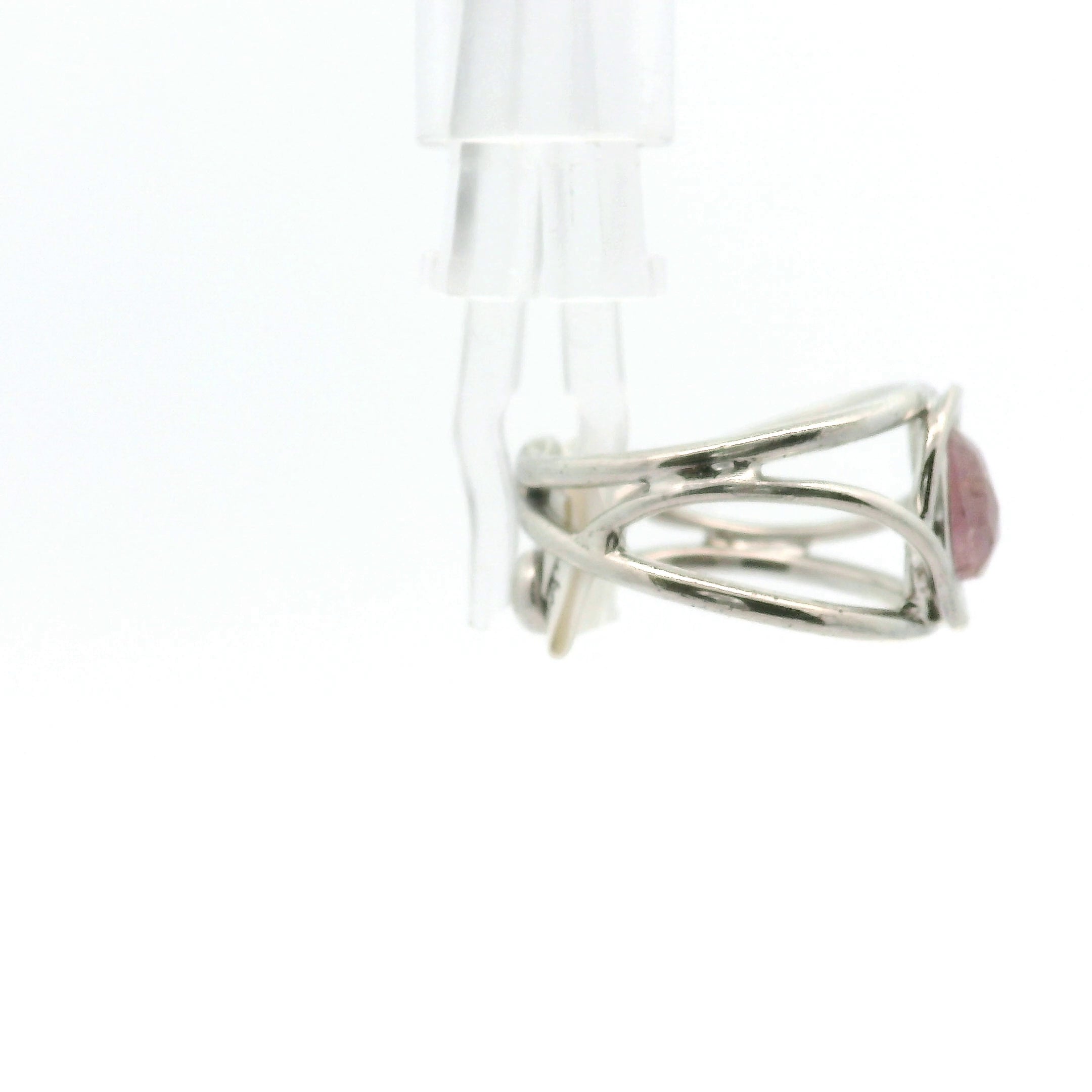 Pink Imperial Topaz Midi Cuff Ring .925 Sterling Silver for Spiritual Transformation