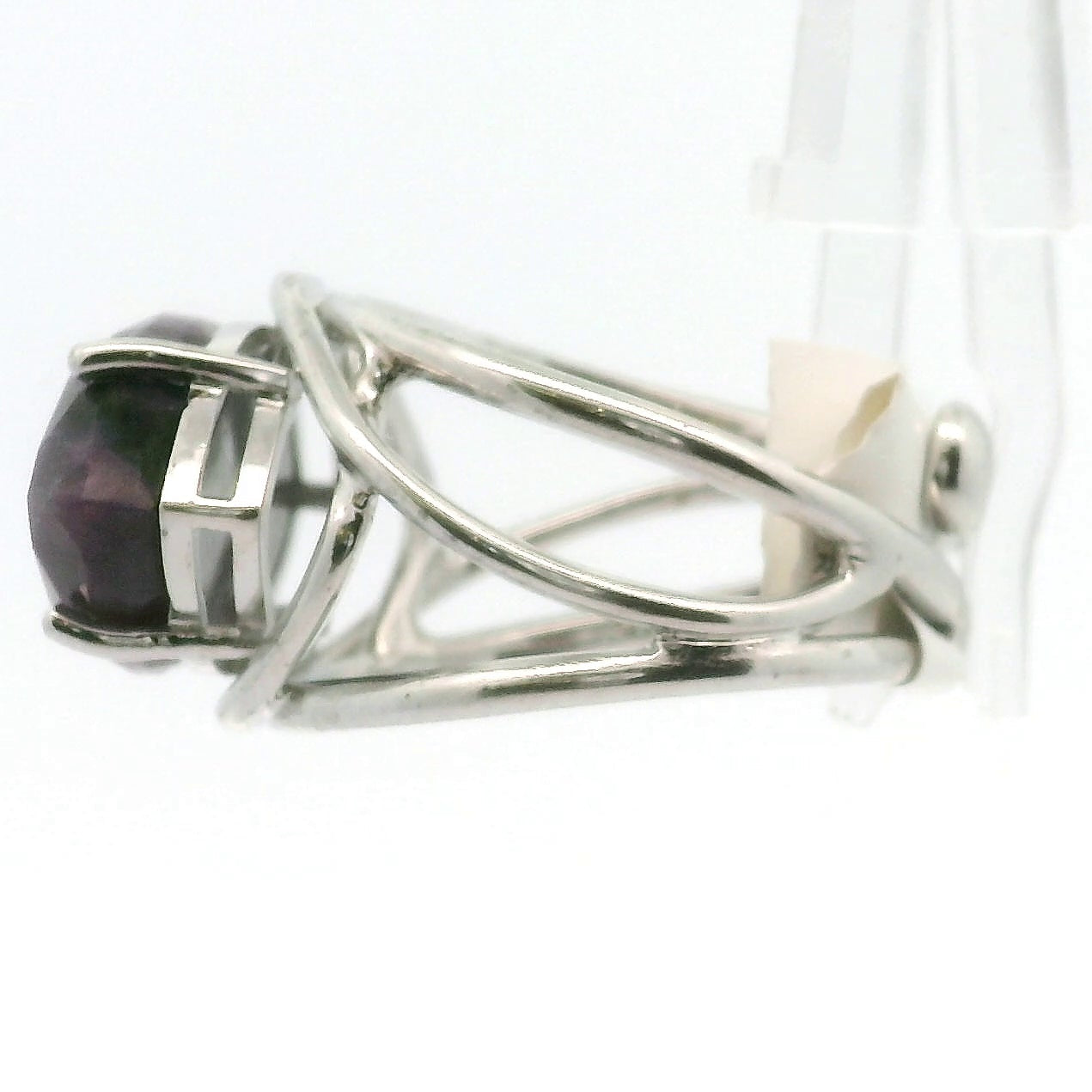 Evil Eye Charoite Cuff Ring .925 Silver for Enhancing your Intuitive Gifts and Spiritual Transformation