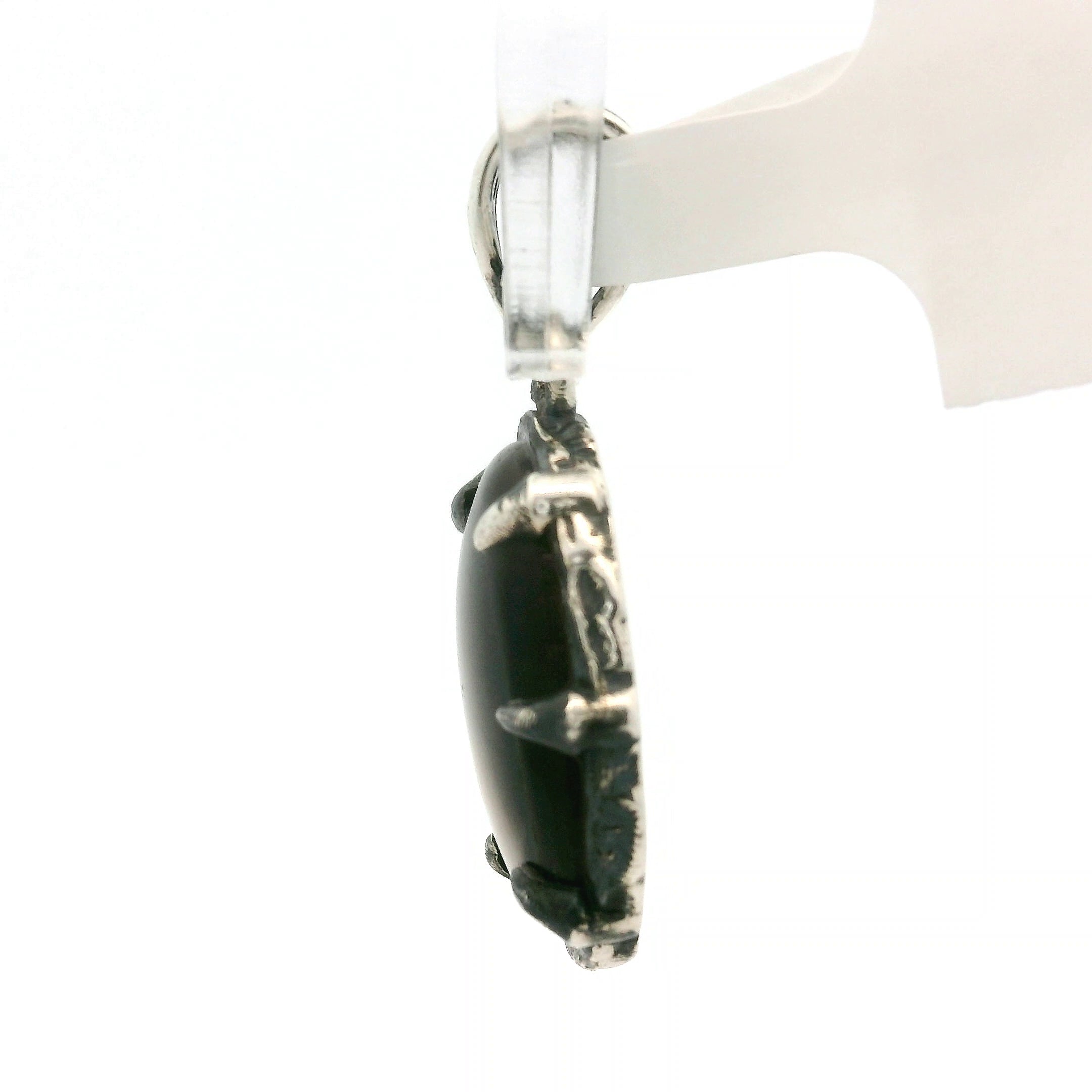 Black Mother of Pearl Bad Witch Pendant .925 Silver for Peace and Enhancing Psychic Abilities