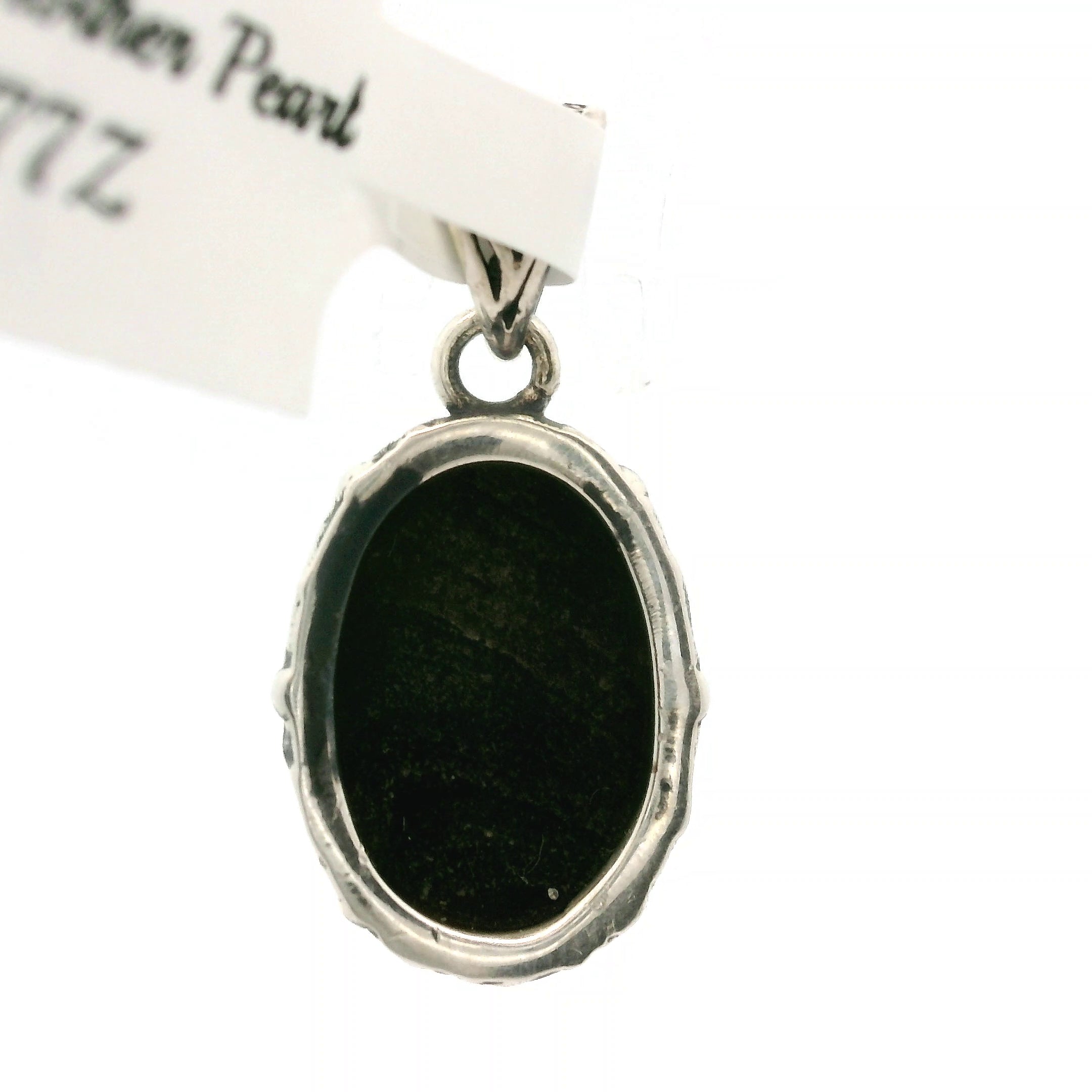 Black Mother of Pearl Bad Witch Pendant .925 Silver for Peace and Enhancing Psychic Abilities