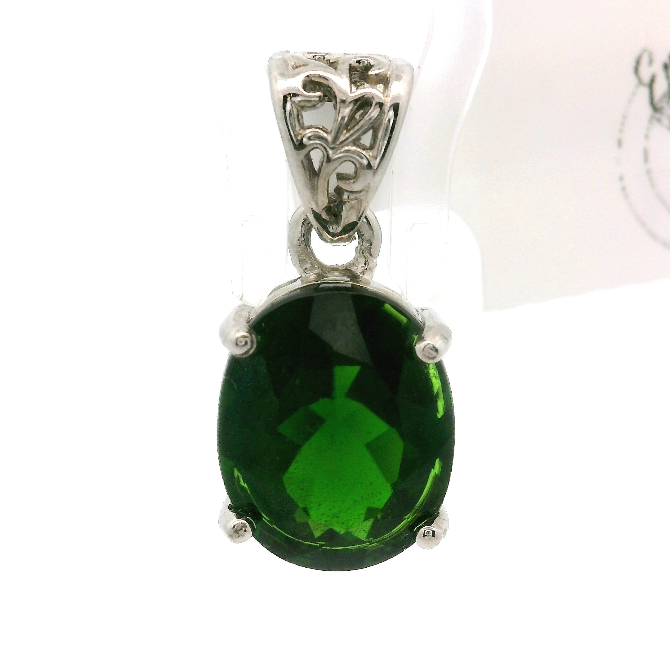 Chrome Diopside Pendant .925 Silver for Embracing Love, Healing and Balance