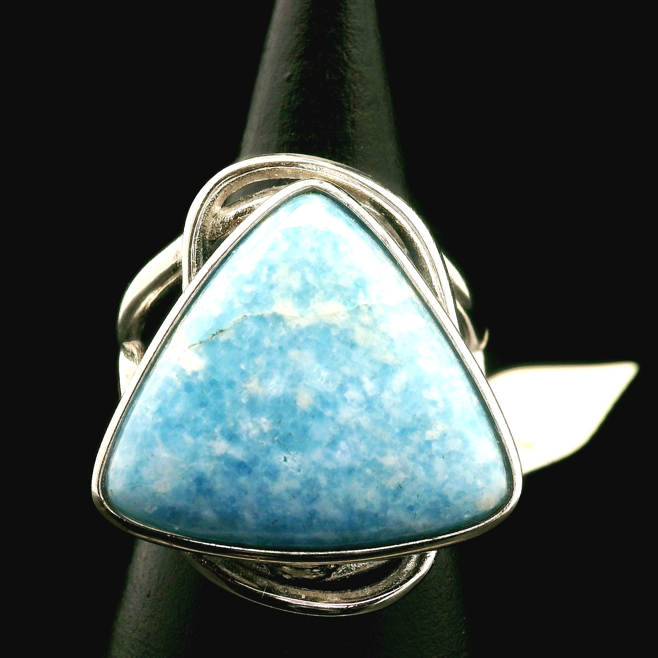 Blue Diopside (Violane) Cuff Ring .925 Silver (High Quality) for Communicating with Angels