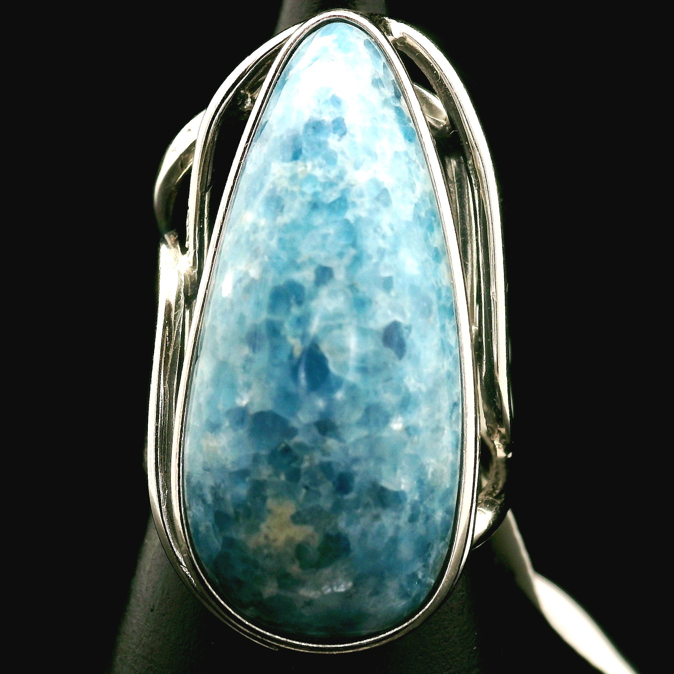 Blue Diopside (Violane) Cuff Ring .925 Silver (High Quality) for Communicating with Angels